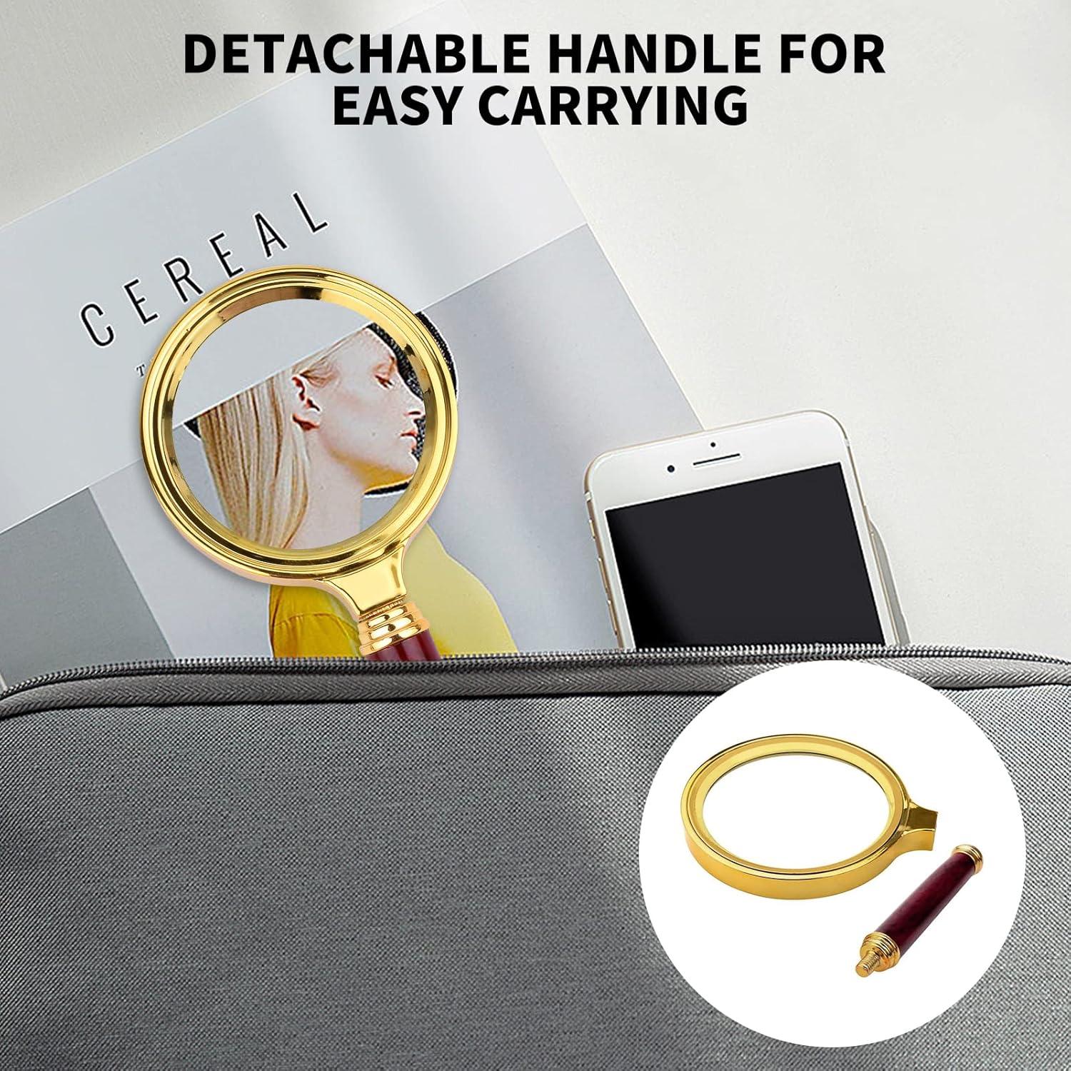 Lupa de Lectura 10X SAYEEC con Mango de Caoba Antigua