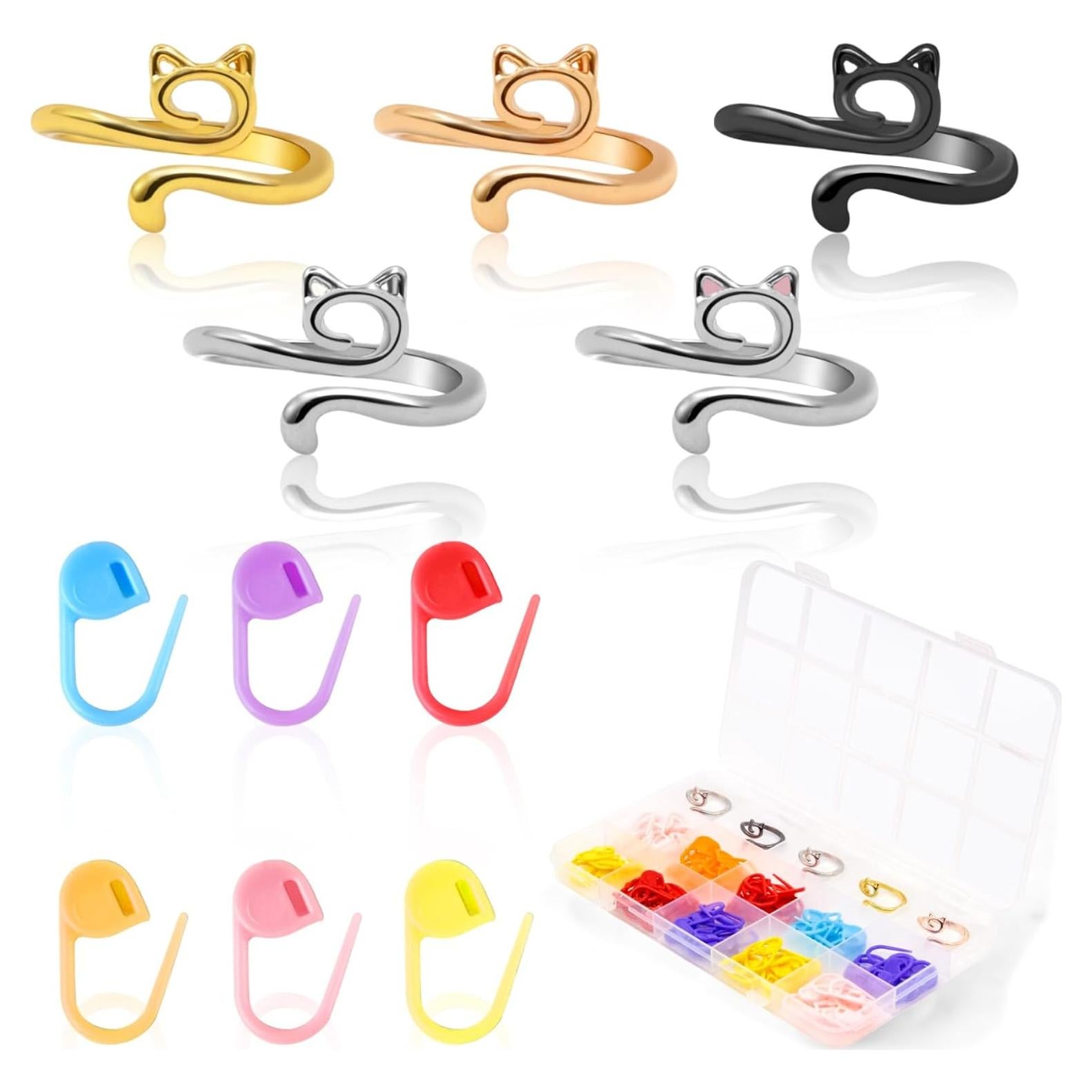 Kit de Anillos de Crochet LBU con 100 Marcadores de Puntos