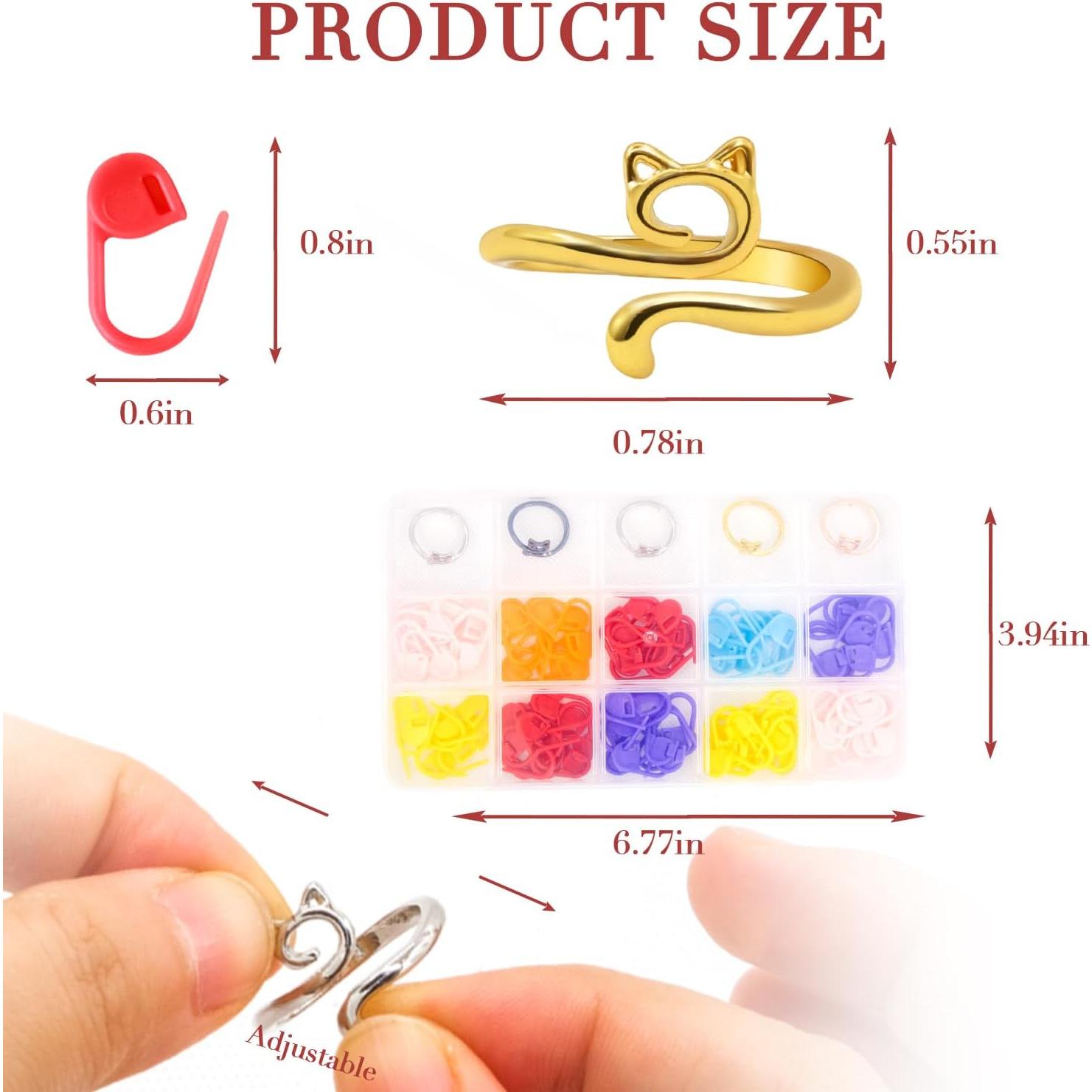 Kit de Anillos de Crochet LBU con 100 Marcadores de Puntos