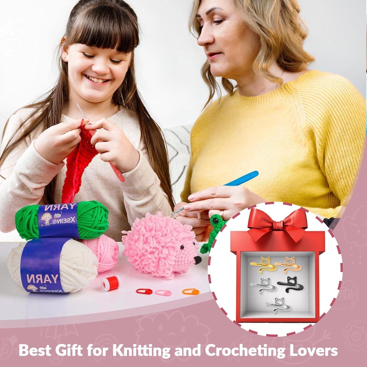 Kit de Anillos de Crochet LBU con 100 Marcadores de Puntos