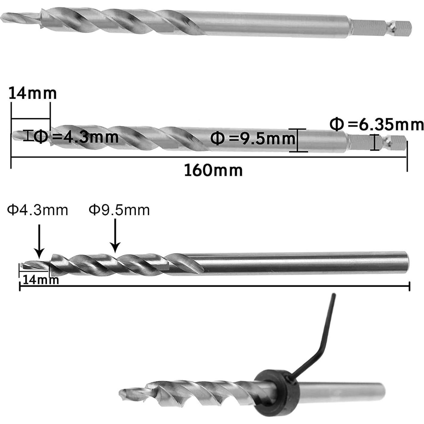 Juego de Brocas de Agujero de Bolsillo SETROVIC 4 Piezas