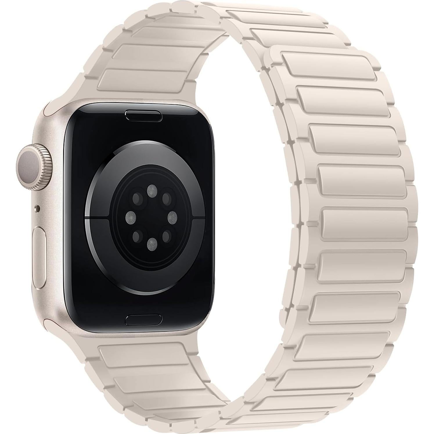 Banda Magnética Silicona Suave Beige para Apple Watch 38-41mm