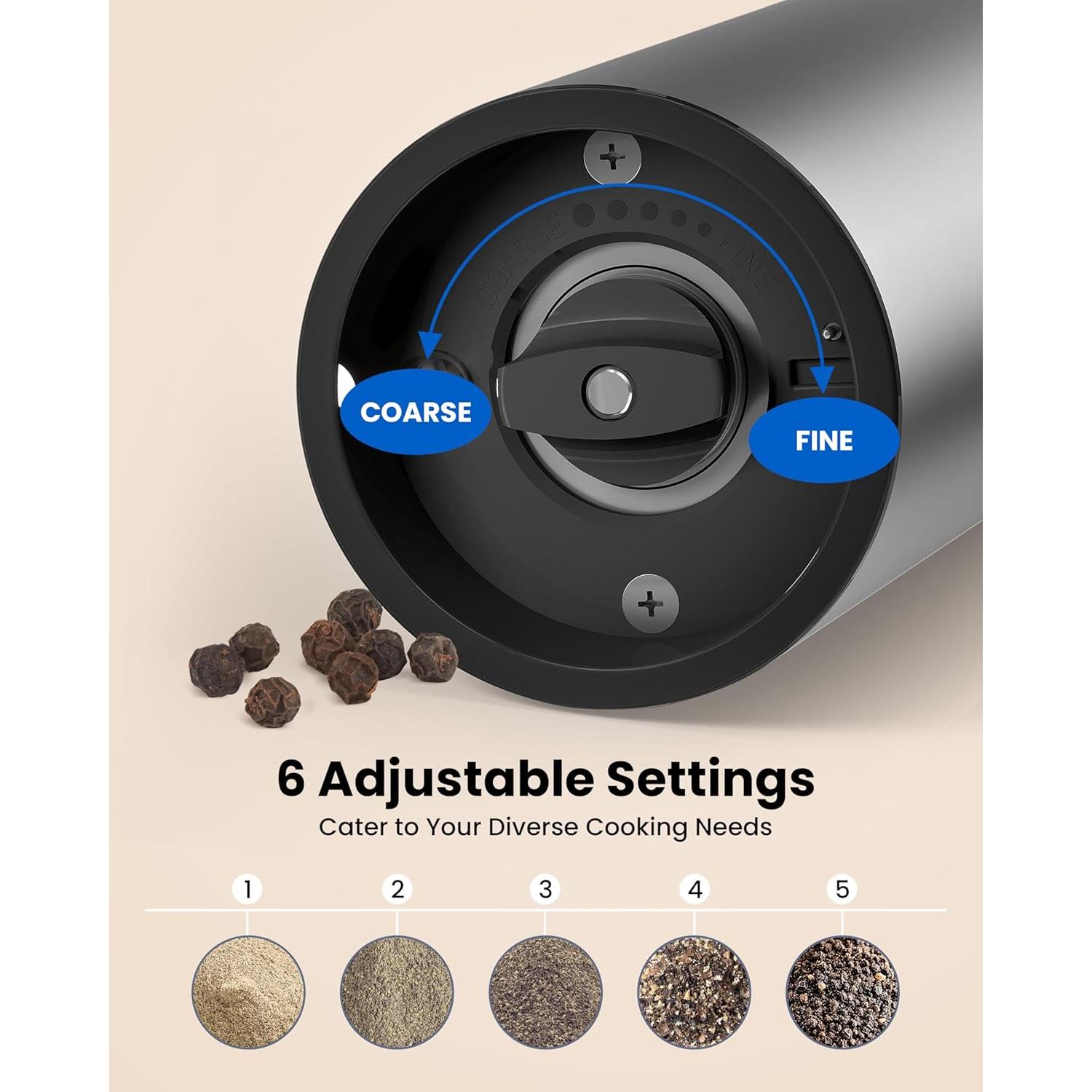 Juego de Molinillos Eléctricos de Sal y Pimienta Chunyee 105g