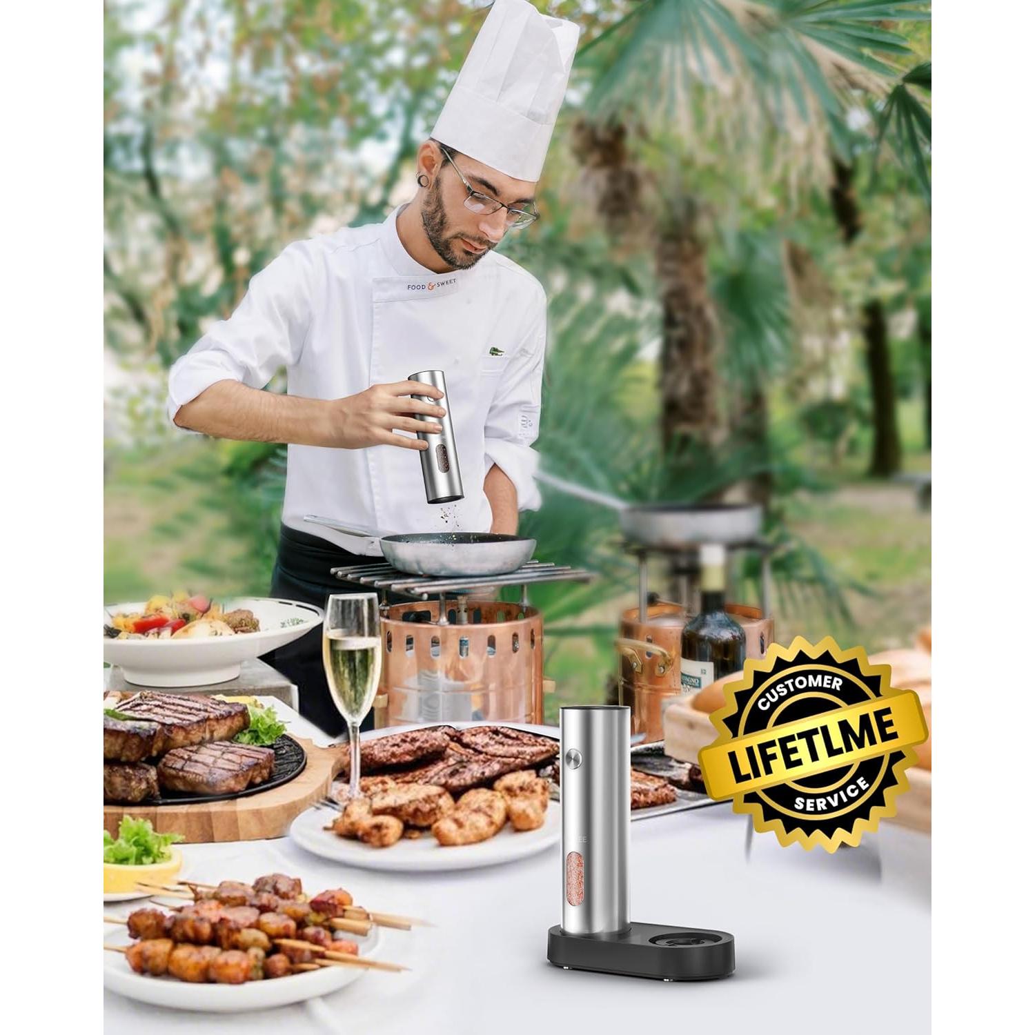 Juego de Molinillos Eléctricos de Sal y Pimienta Chunyee 105g