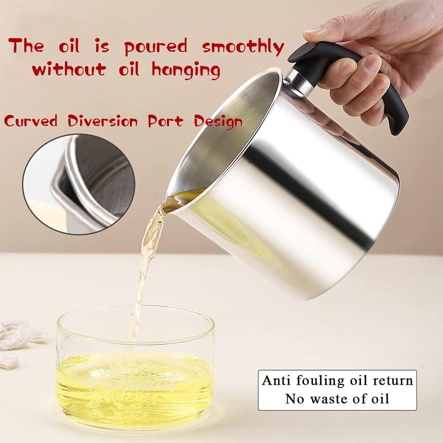 Contenedor de Grasa de Tocino Genérico 1.3L con Colador y Espátula