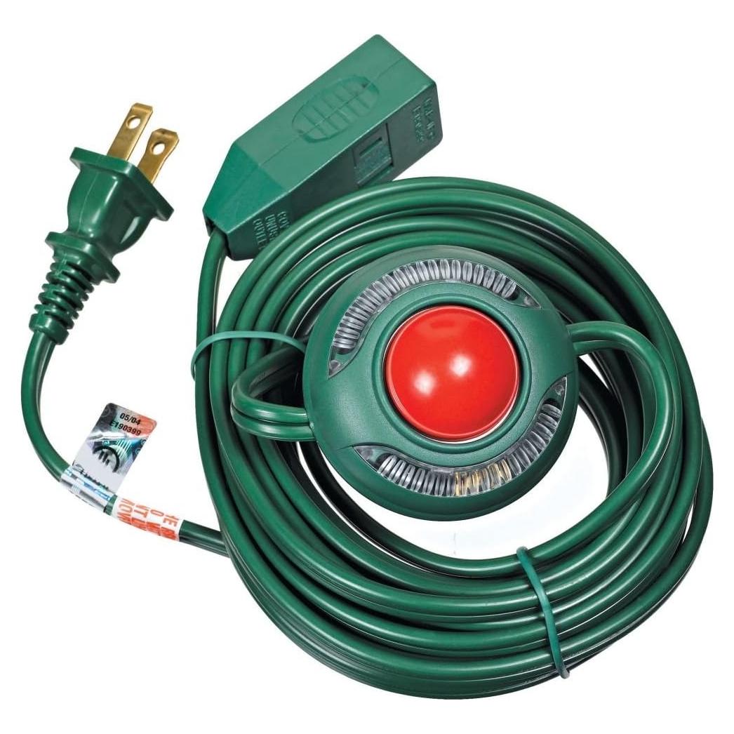 Cable de Extensión con Interruptor de Pie Woods 4.57m Verde