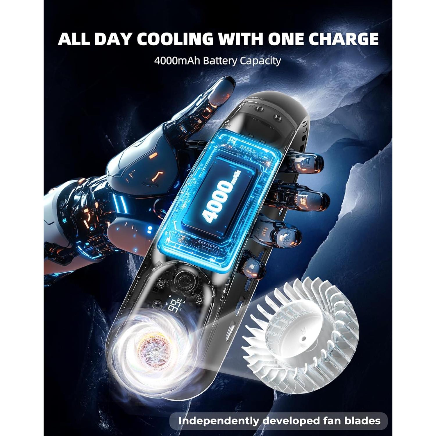 Ventilador de Cuello Meonov S12 Portátil 4000mAh 3 Velocidades