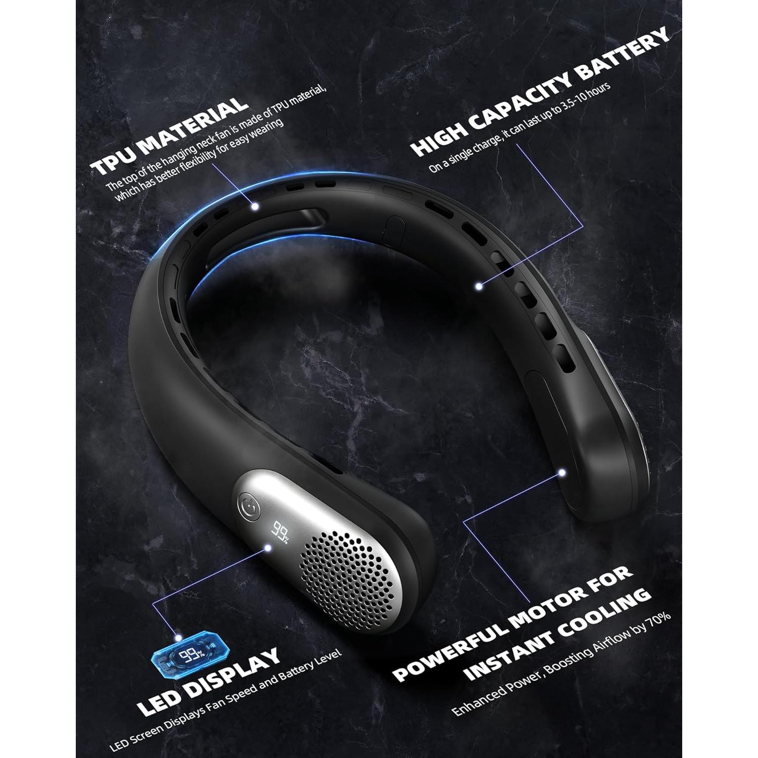 Ventilador de Cuello Meonov S12 Portátil 4000mAh 3 Velocidades