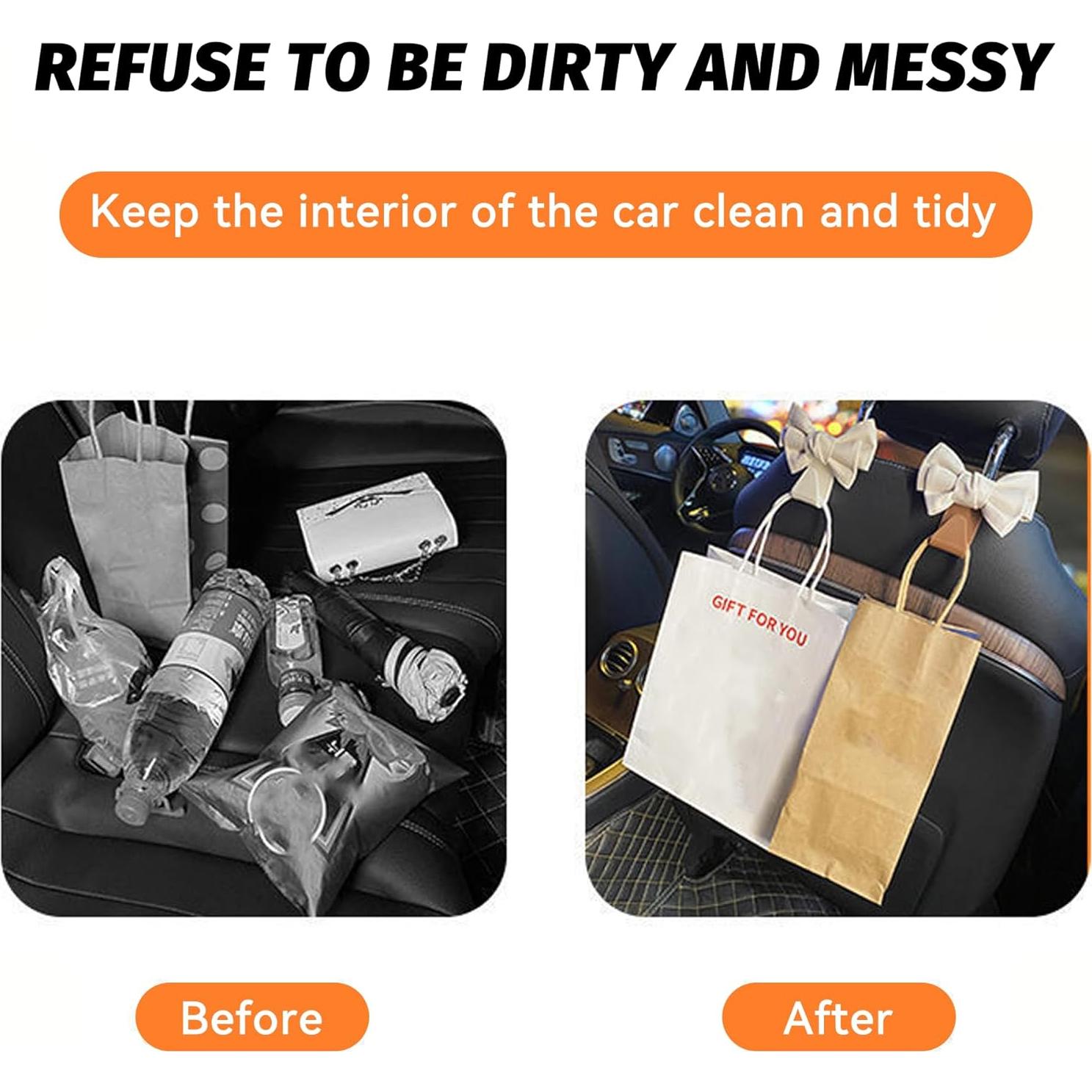 Ganchos para Reposacabezas de Auto Honibaoto 2 PCS Negro