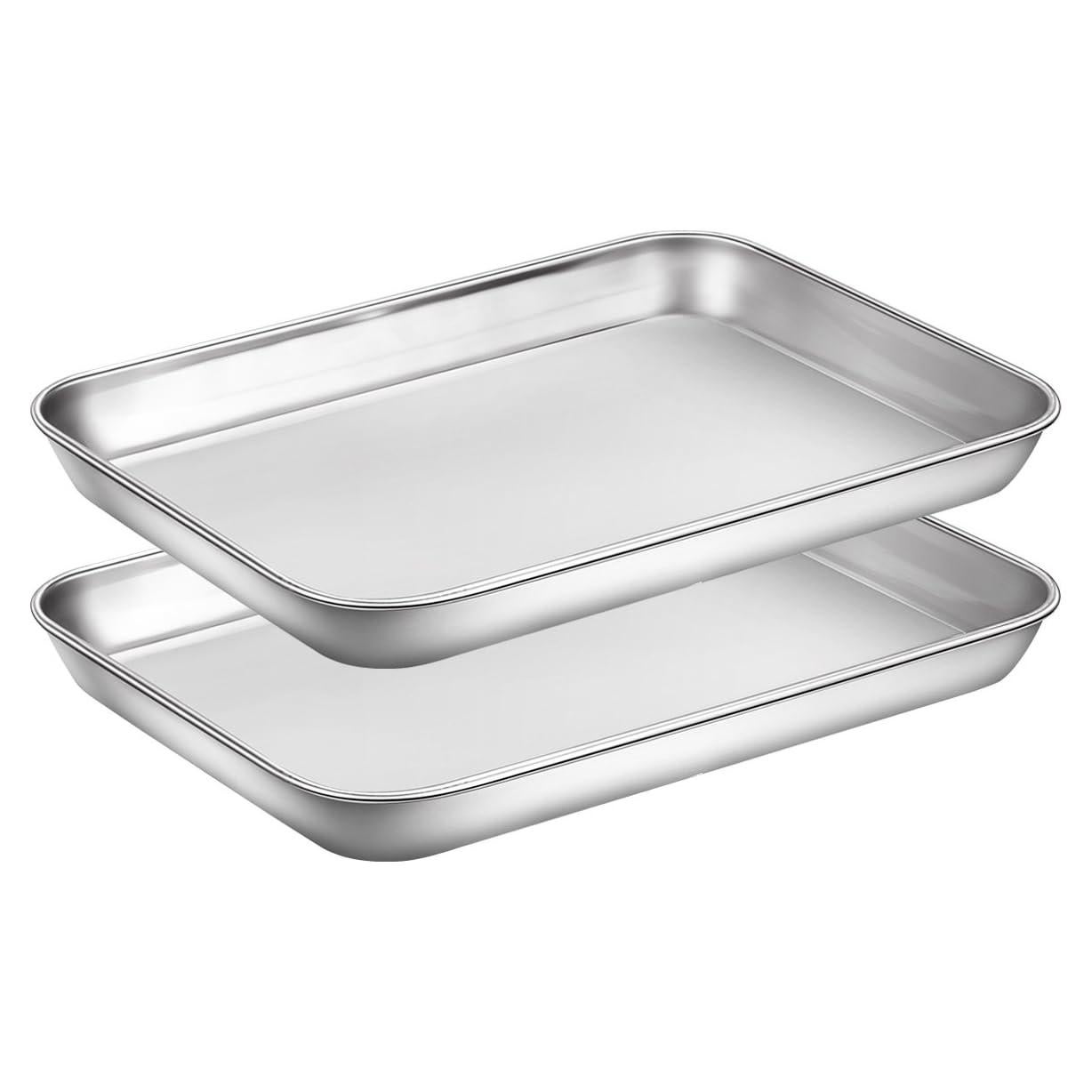 Juego de 2 Bandejas para Hornear HKJ Chef Acero Inoxidable 23.66x17.65cm