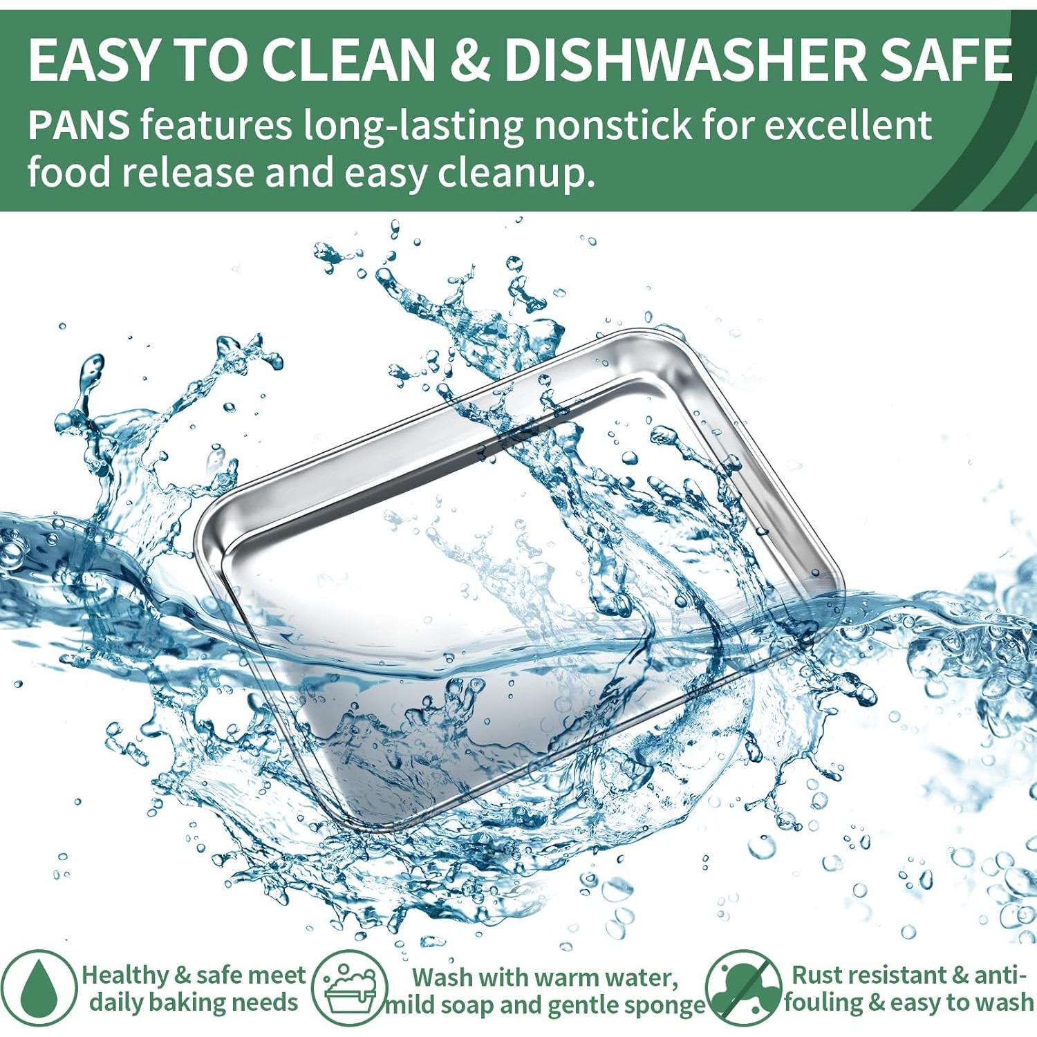 Juego de 2 Bandejas para Hornear HKJ Chef Acero Inoxidable 23.66x17.65cm