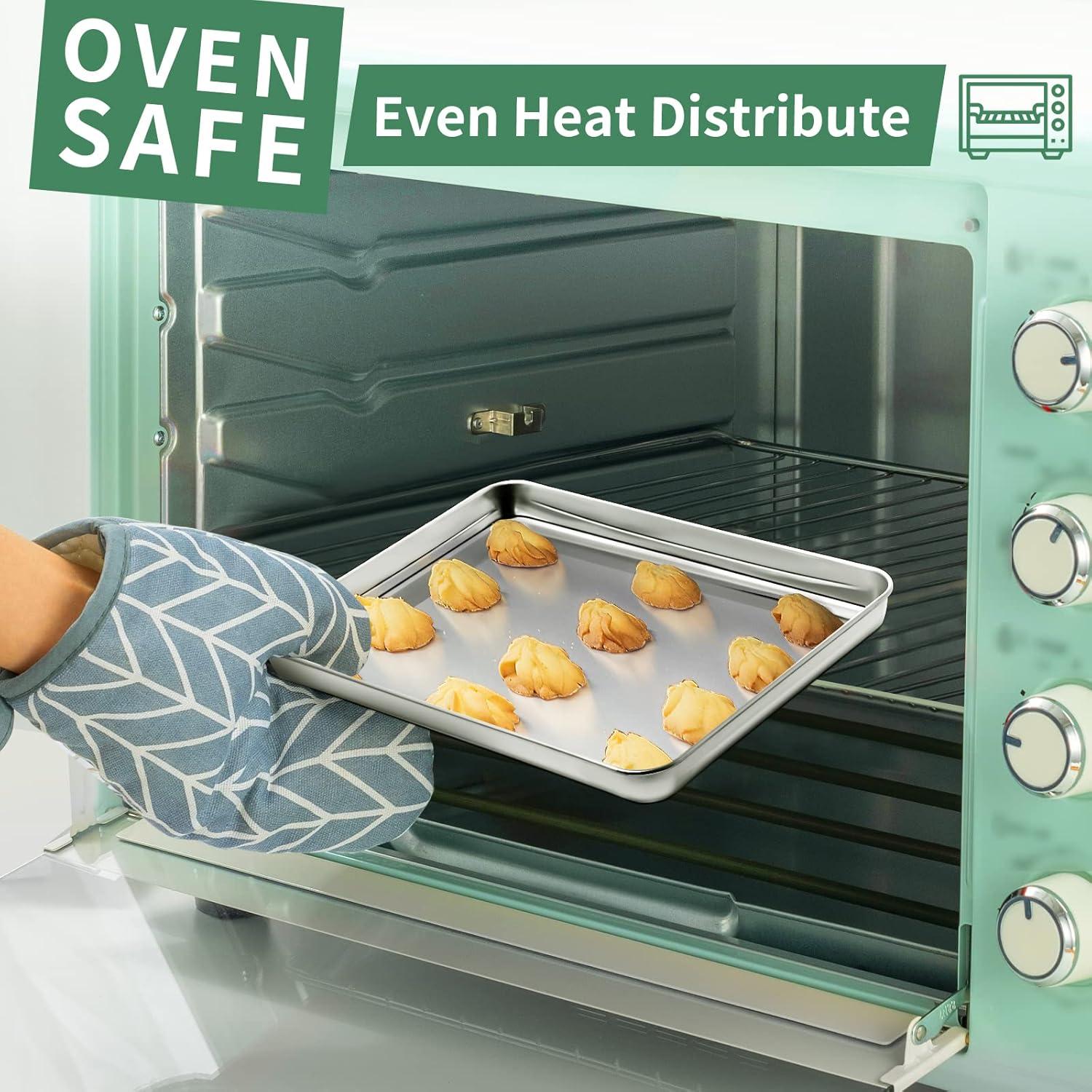 Juego de 2 Bandejas para Hornear HKJ Chef Acero Inoxidable 23.66x17.65cm