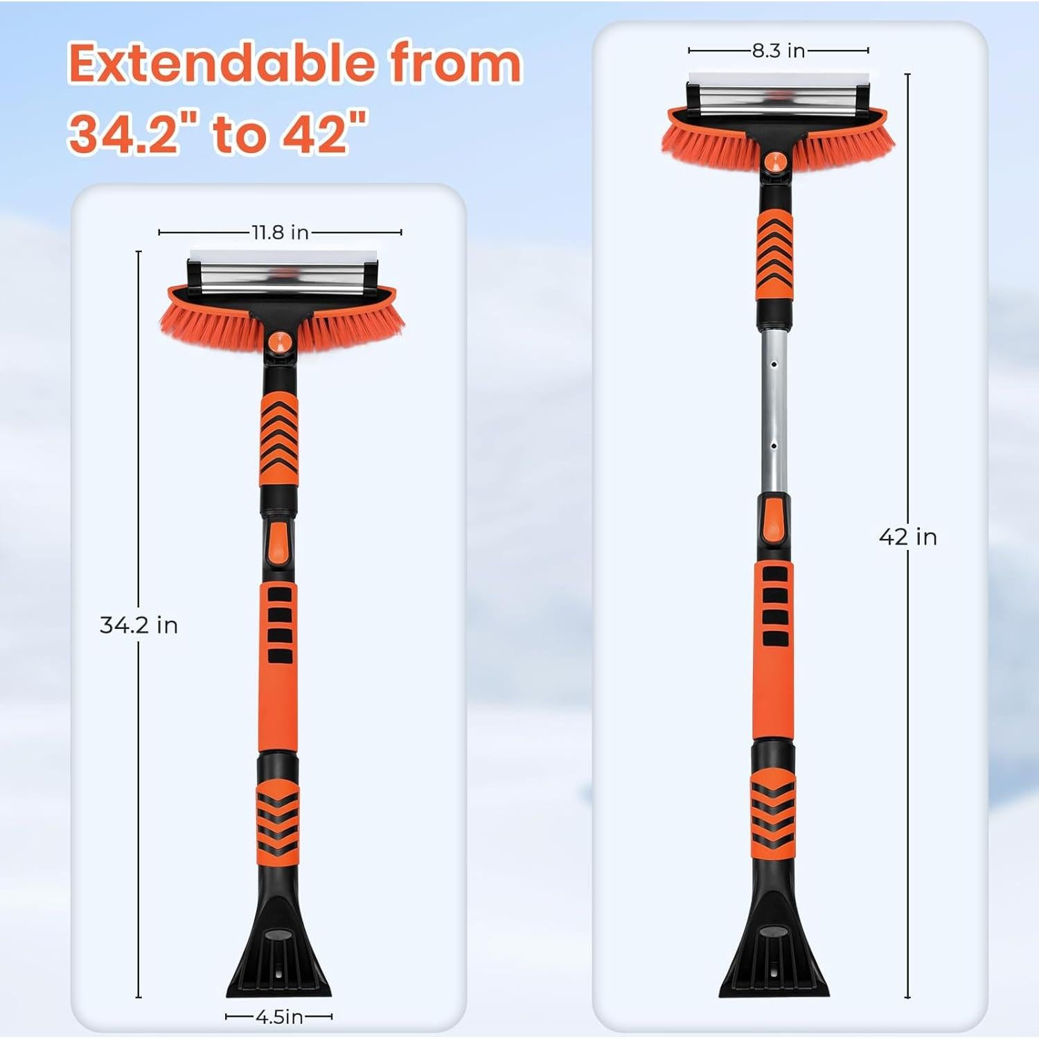 Cepillo de Nieve 3 en 1 Ajimy 106.68 cm Extensible para Coche