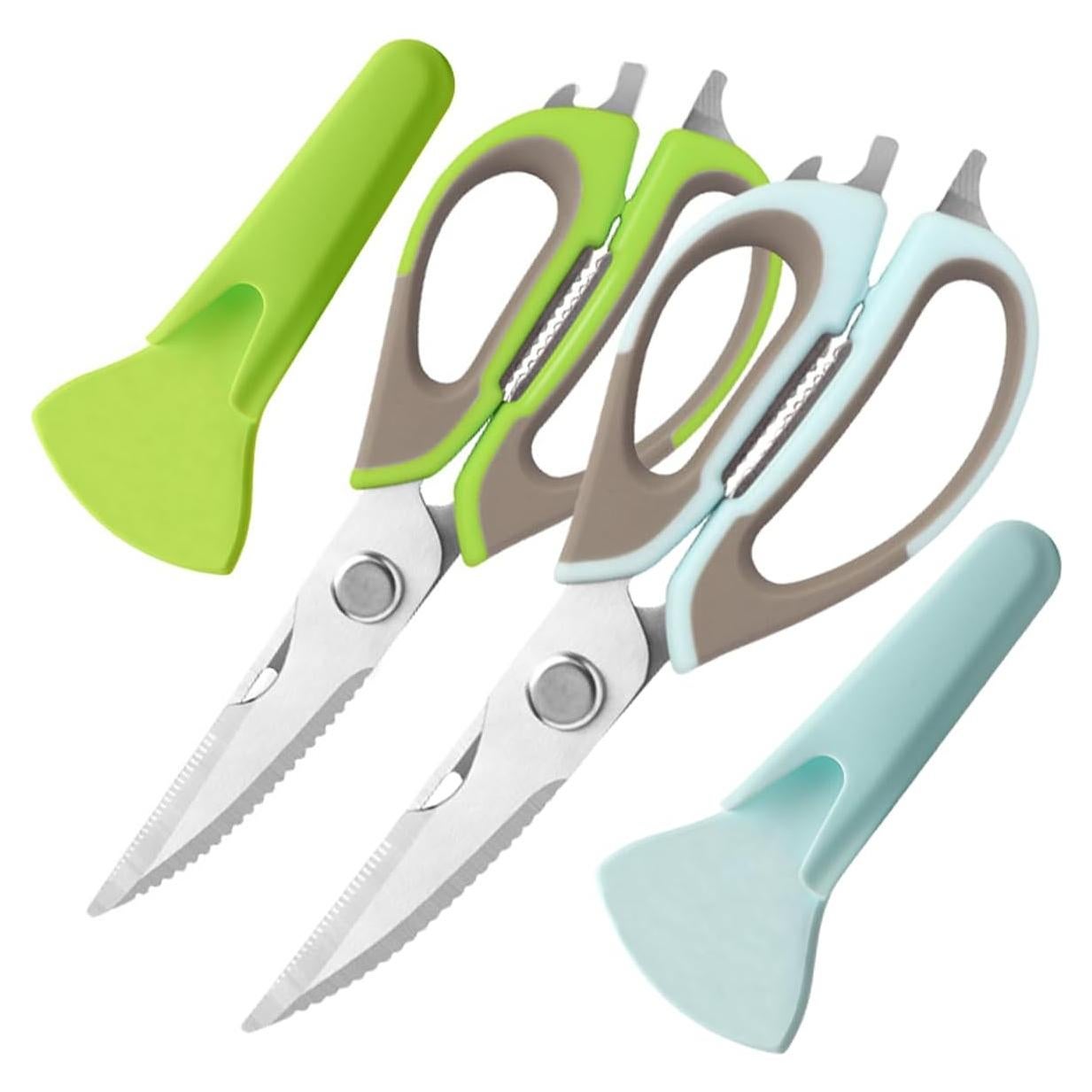 Tijeras de Cocina Multifuncionales Roczipeng 2 Pcs Verde y Azul