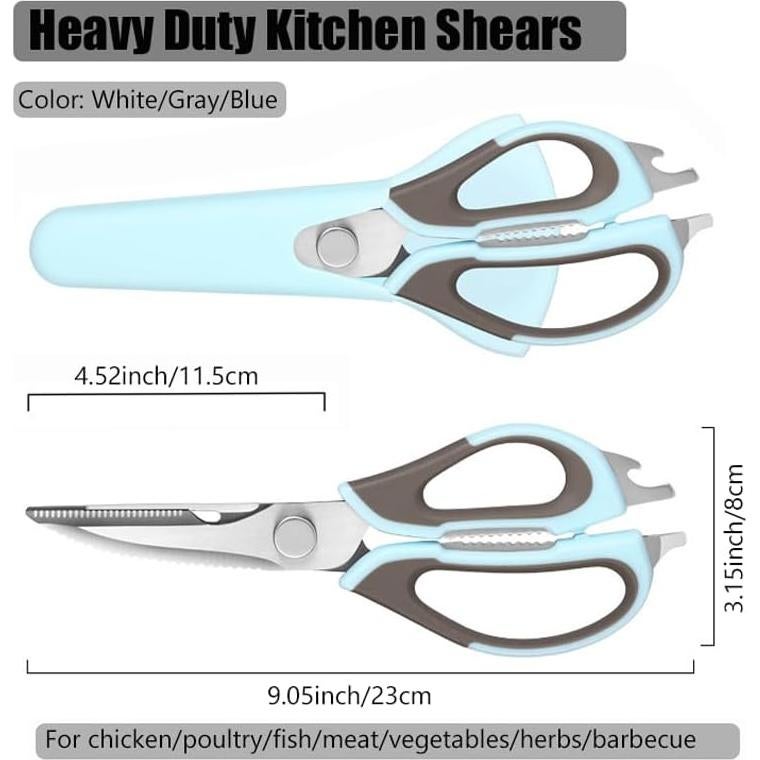 Tijeras de Cocina Multifuncionales Roczipeng 2 Pcs Verde y Azul