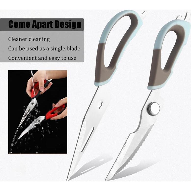 Tijeras de Cocina Multifuncionales Roczipeng 2 Pcs Verde y Azul