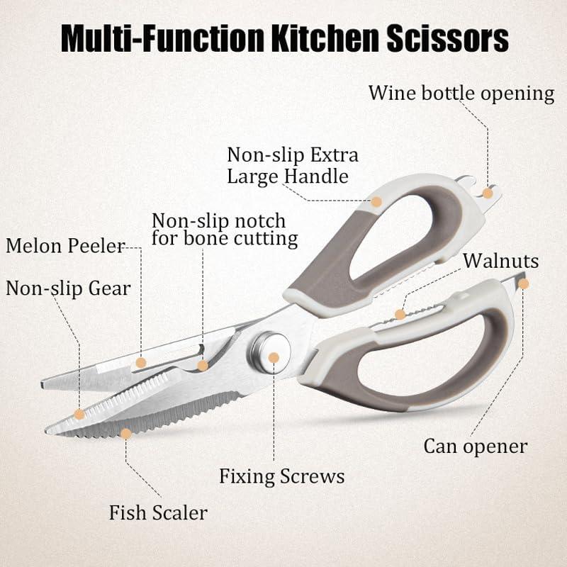 Tijeras de Cocina Multifuncionales Roczipeng 2 Pcs Verde y Azul