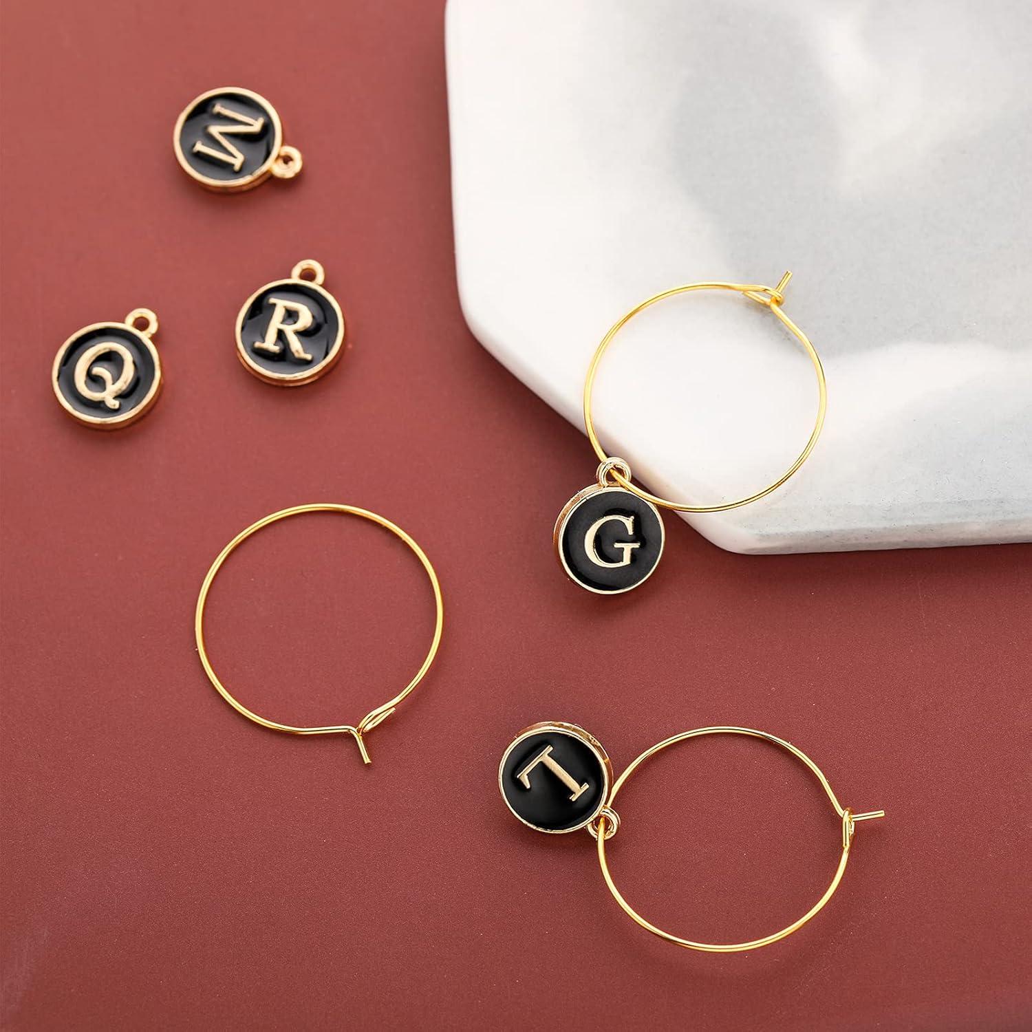 Marcadores de Copas de Vino Hicarer 26 Piezas Letras Cristal