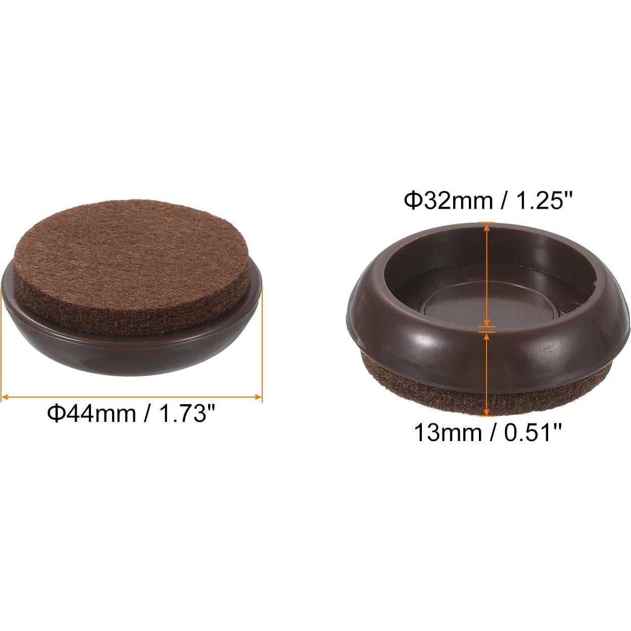 Pads para Muebles uxcell, 8 Pcs 32mm Redondos con Fieltro
