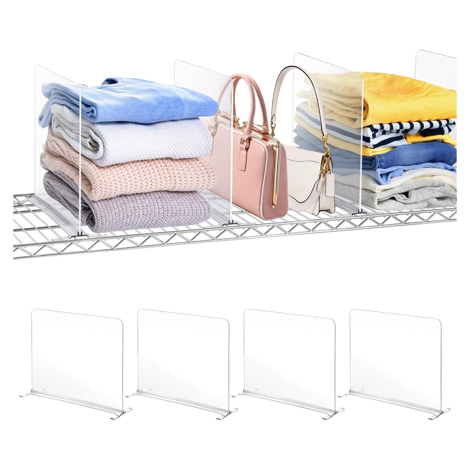 Divisores de Estante de Acrílico Hanaoyo 28.4x22.4 cm - 4 Piezas