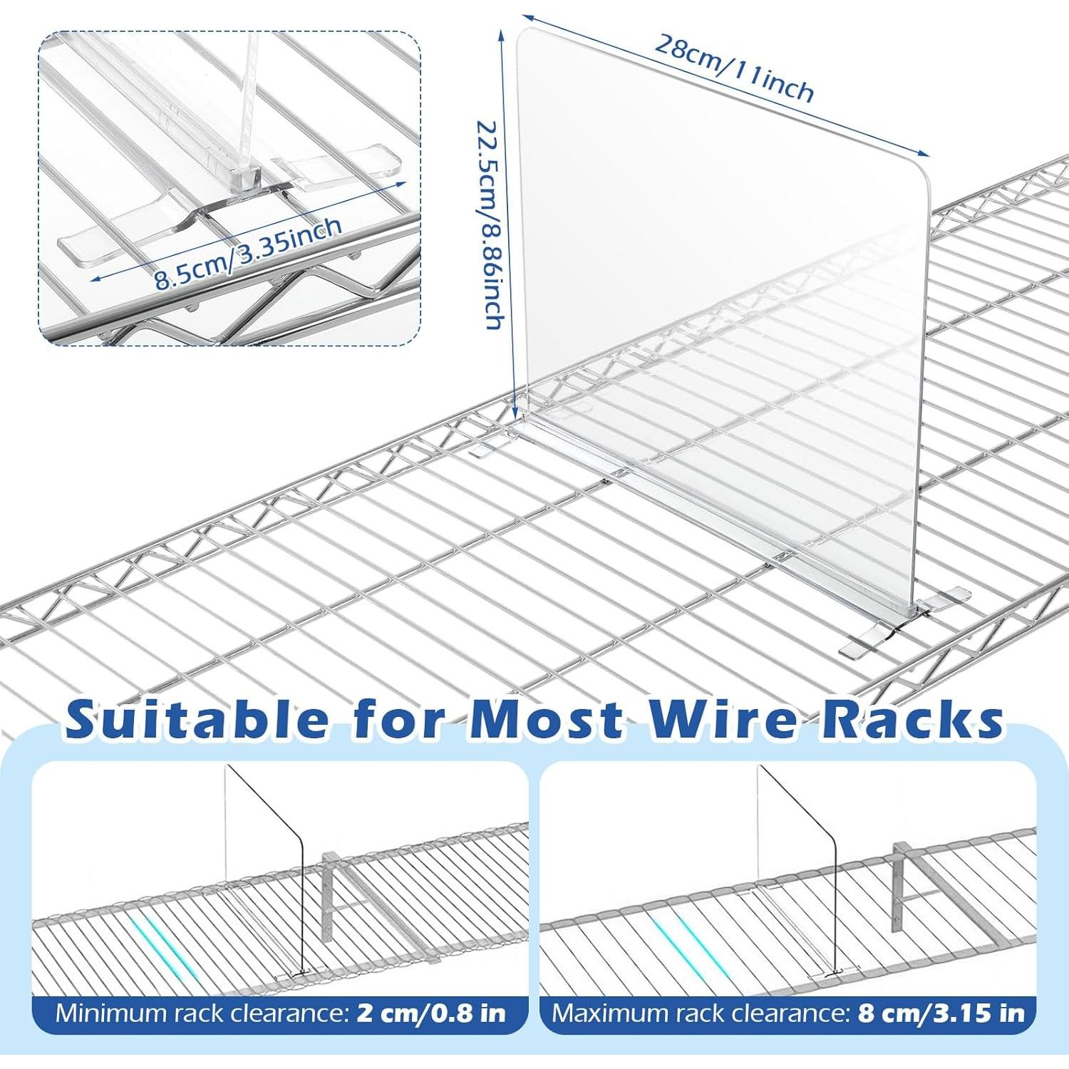 Divisores de Estante de Acrílico Hanaoyo 28.4x22.4 cm - 4 Piezas