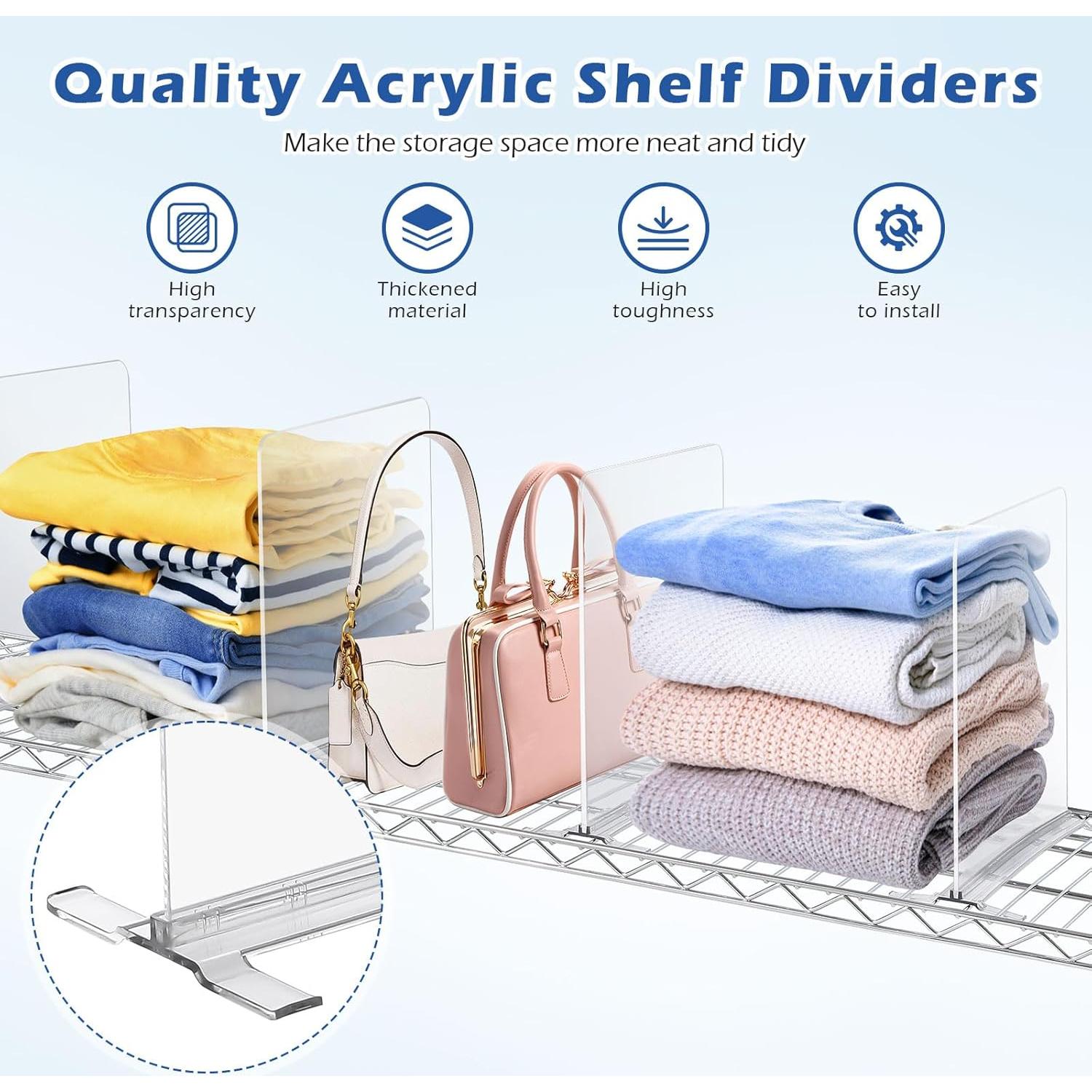 Divisores de Estante de Acrílico Hanaoyo 28.4x22.4 cm - 4 Piezas