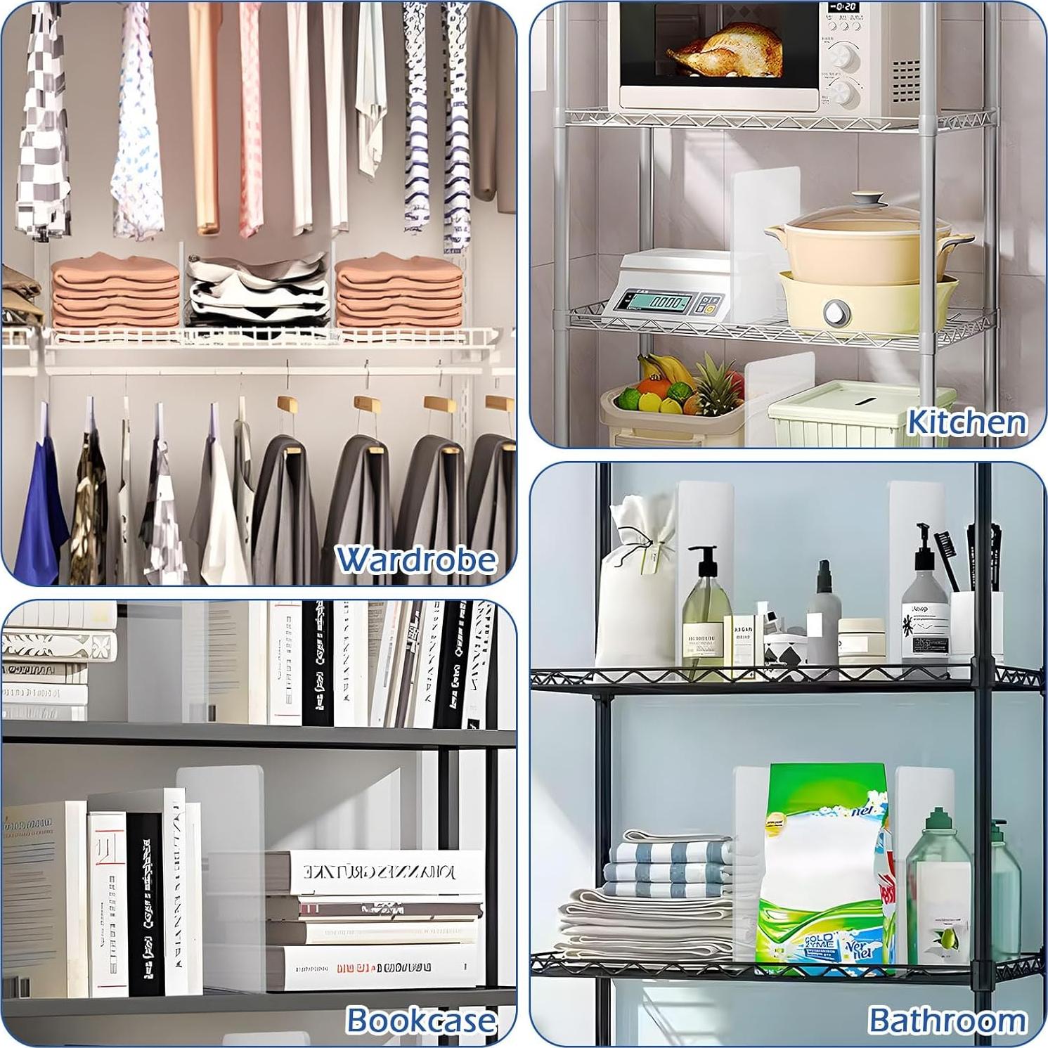 Divisores de Estante de Acrílico Hanaoyo 28.4x22.4 cm - 4 Piezas