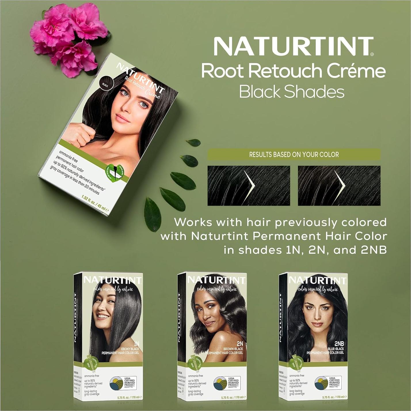 Naturtint Crema Color Cabello Permanente Negro Raíz 44.8 ml