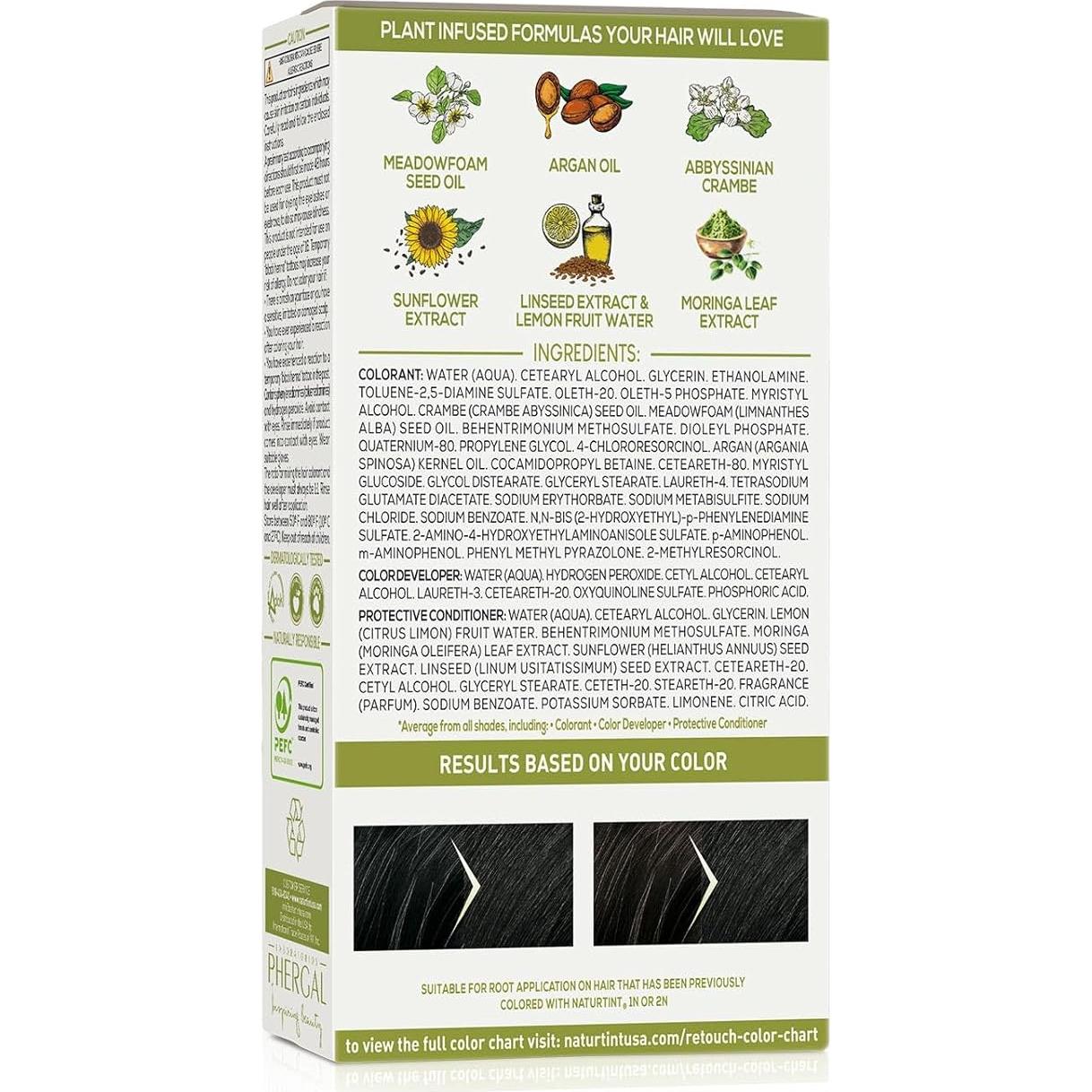 Naturtint Crema Color Cabello Permanente Negro Raíz 44.8 ml