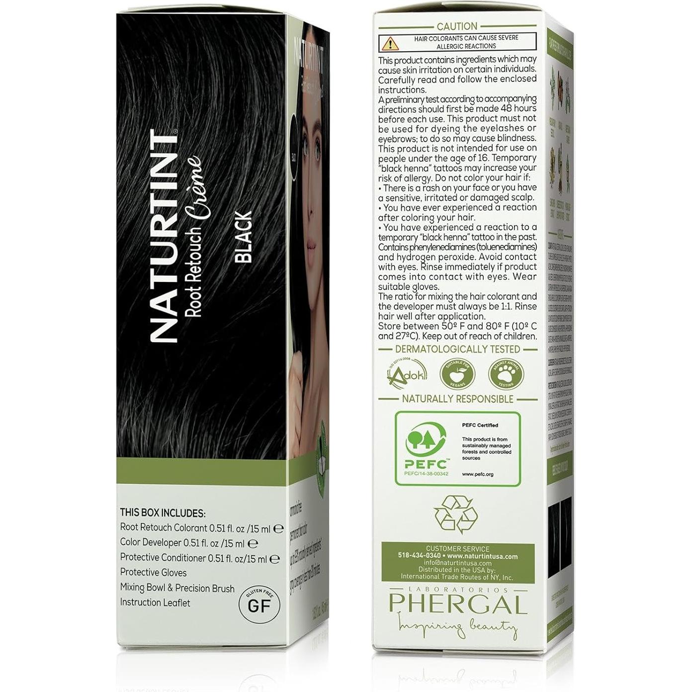 Naturtint Crema Color Cabello Permanente Negro Raíz 44.8 ml
