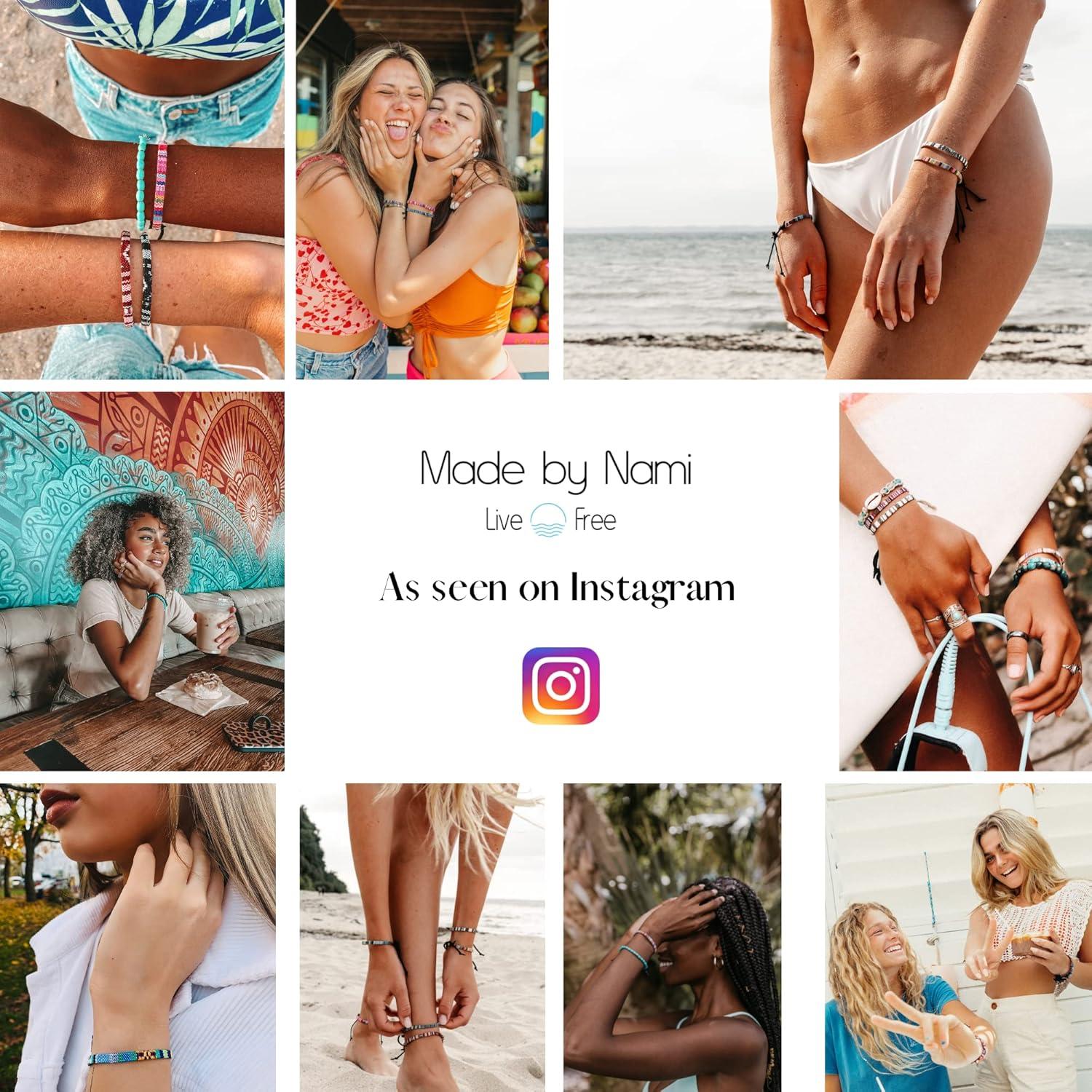 Conjunto de 2 Pulseras de Tobillo Hechas a Mano Nami Azul Bebé