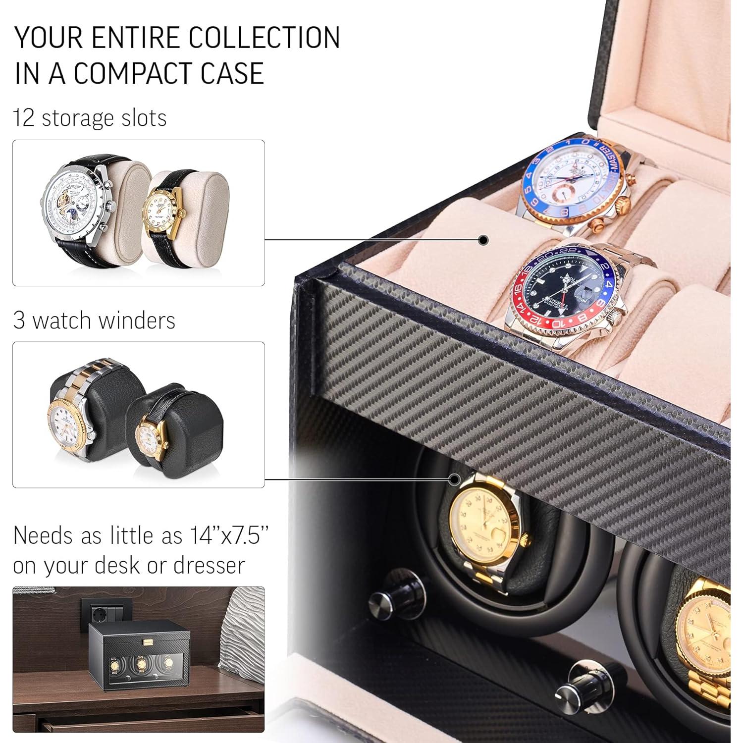 Cargador de Reloj Automático Leader WATCH WINDERS 3+12