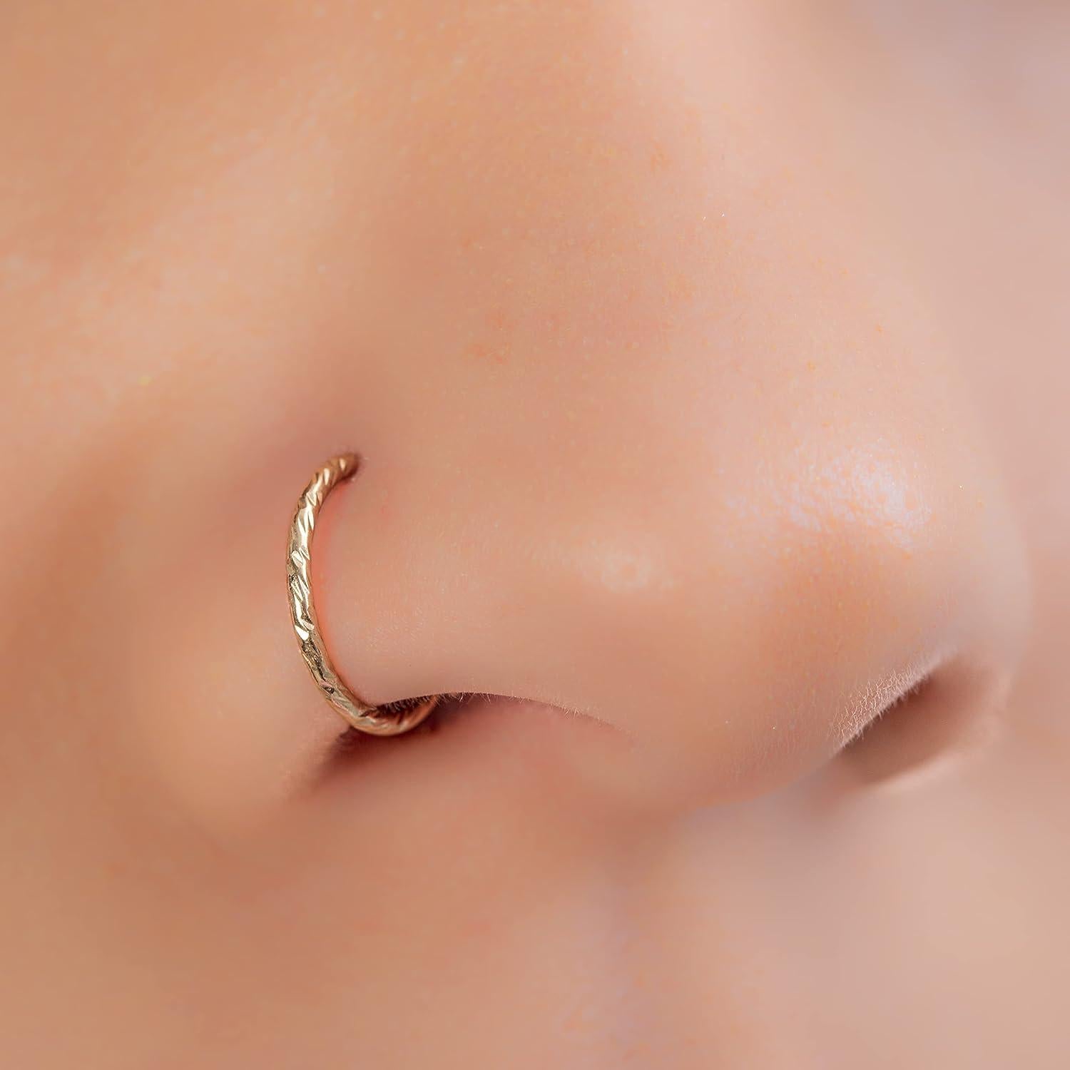 Anillo de Nariz de Oro 14k 7mm - Joyería Fina para Mujeres