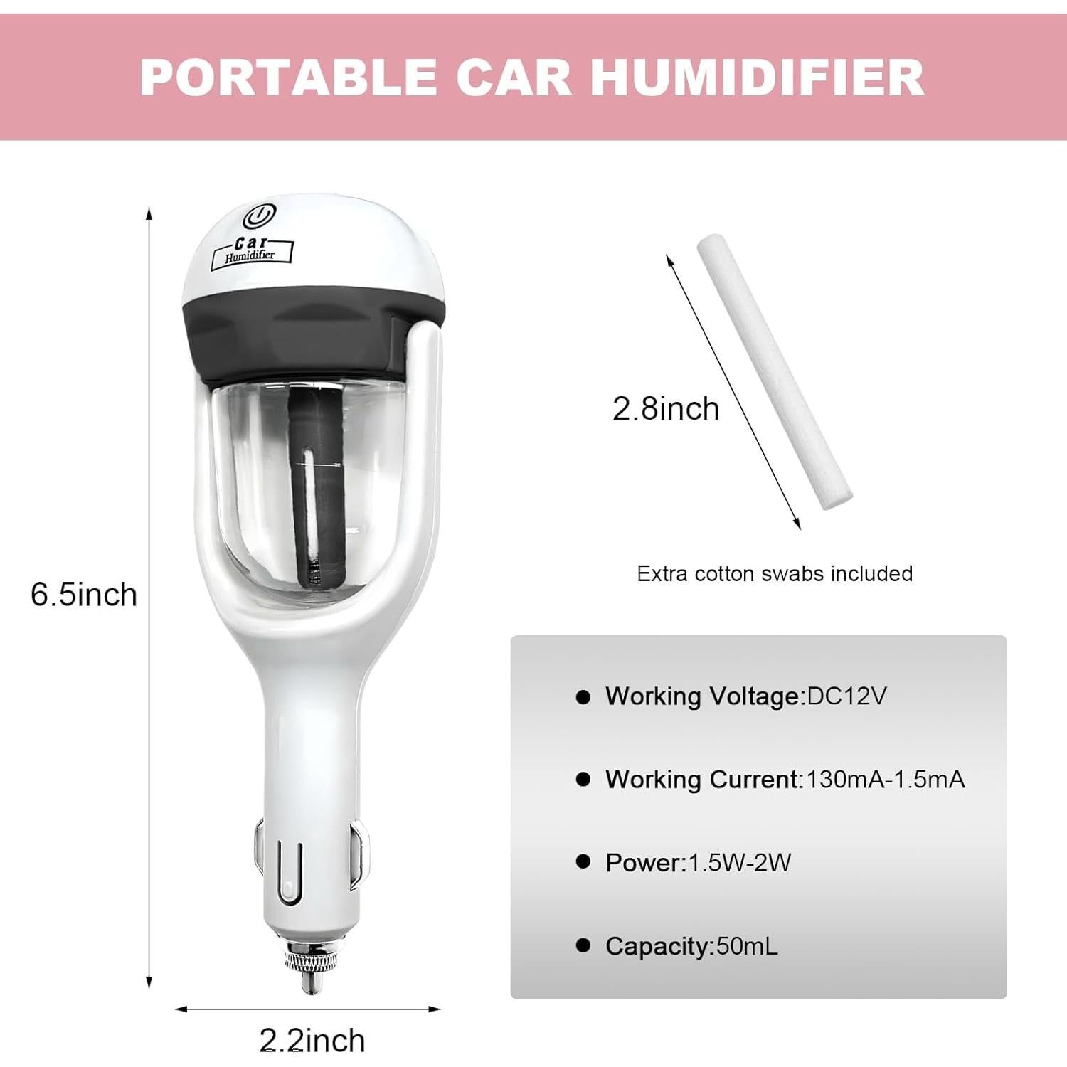 Humidificador de coche MUQIDA 50ml difusor de aceites 12V
