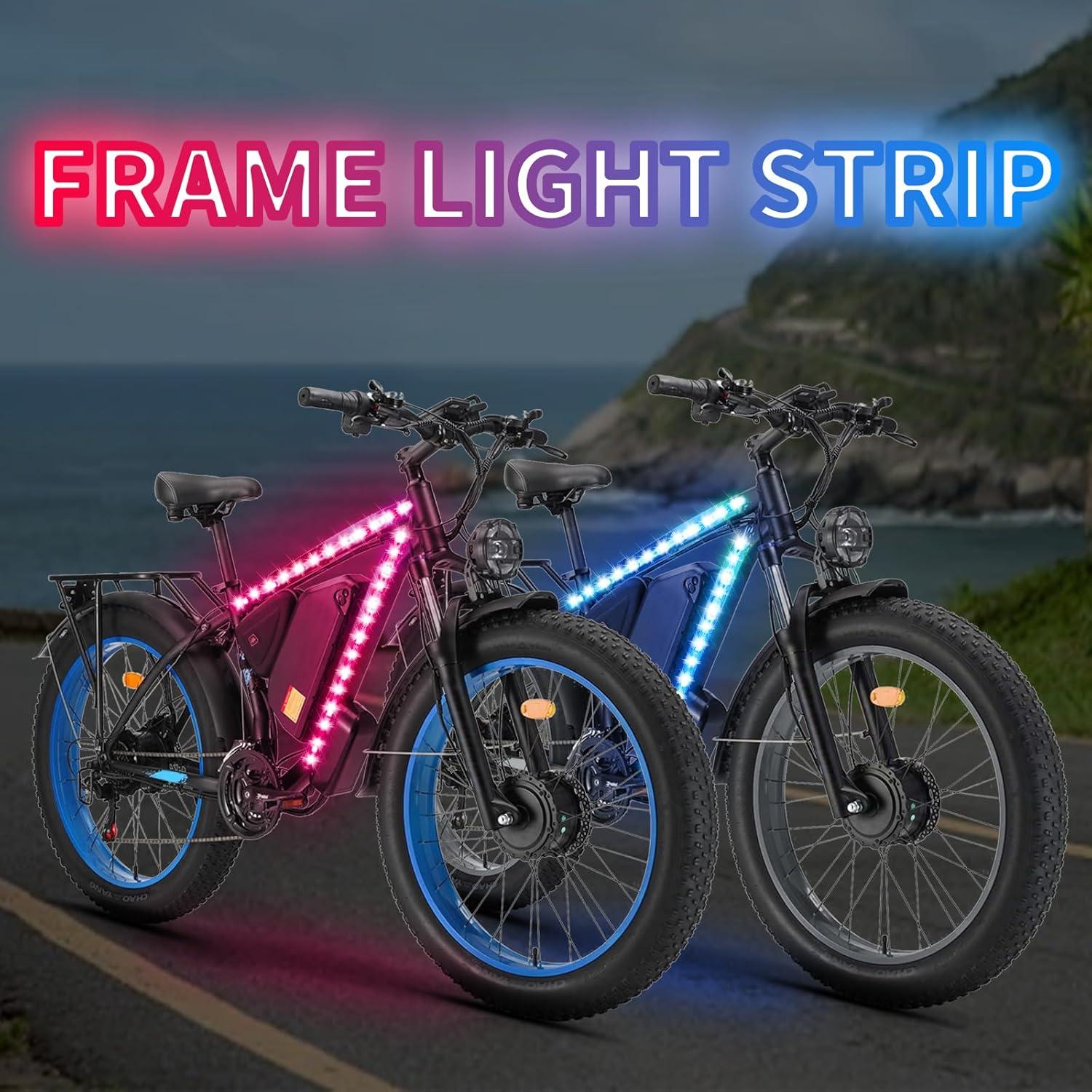 Luces LED para Bicicleta WUYXPG 2Pcs 50cm Impermeables RGB