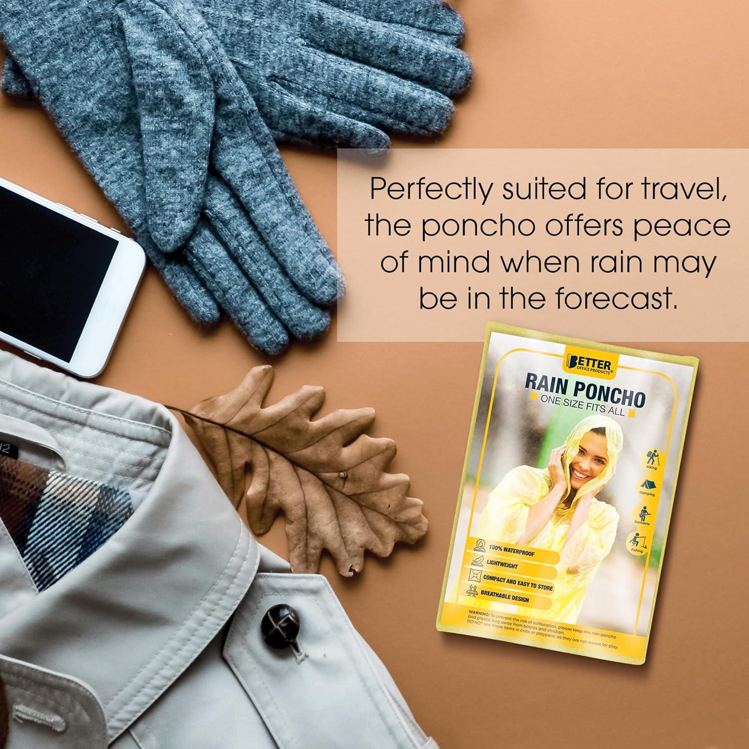 Ponchos Desechables Amarillos con Capucha - Paquete de 5