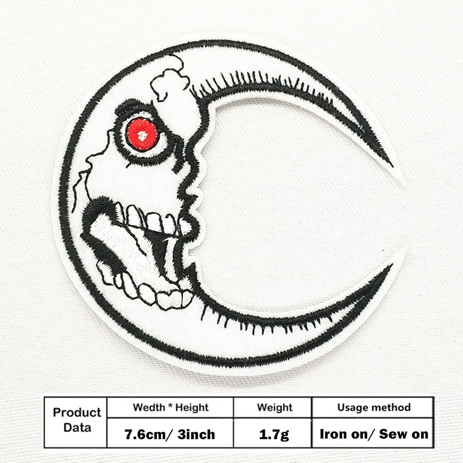 9 Parches de Planchar Bordados Attuslla Negros y Blancos