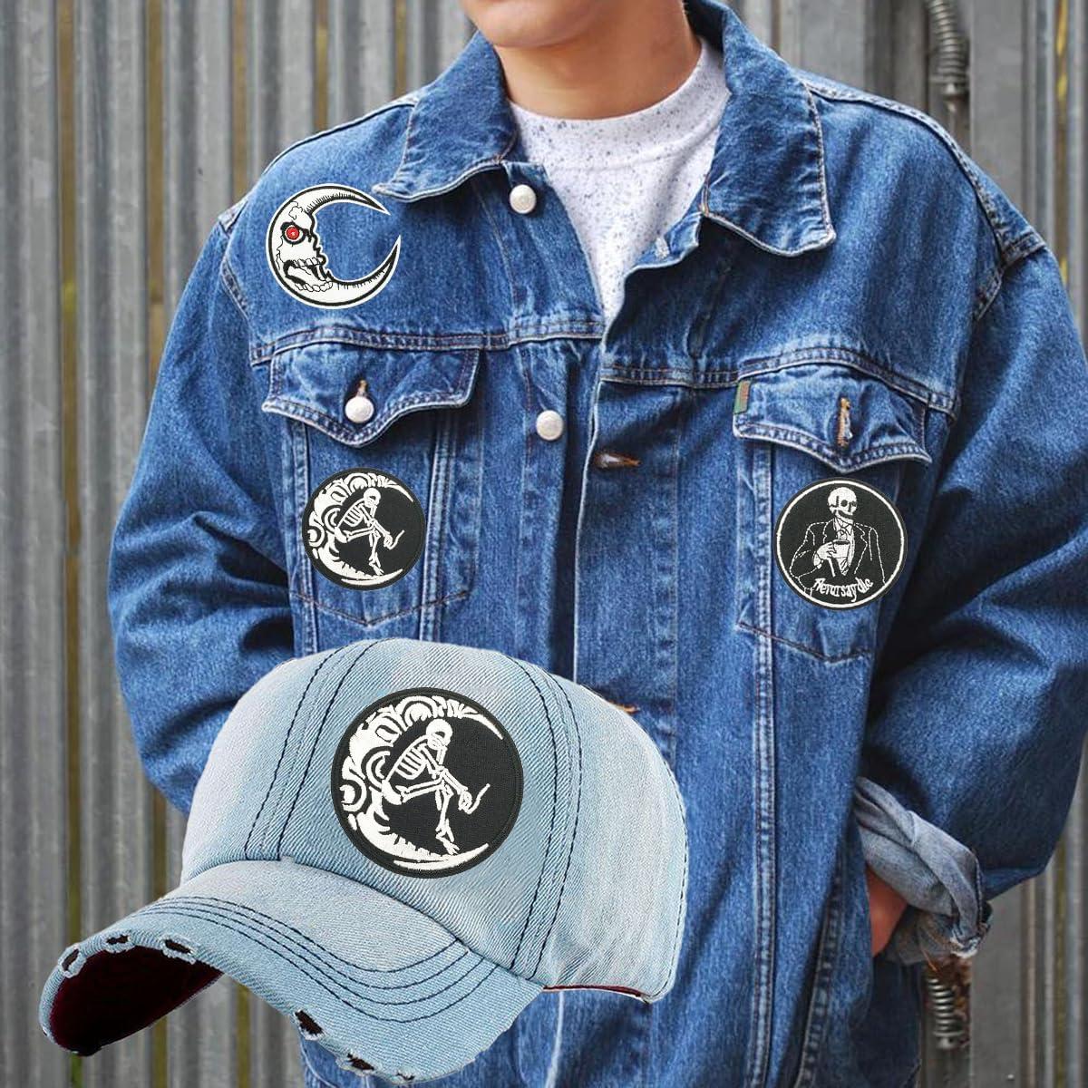 9 Parches de Planchar Bordados Attuslla Negros y Blancos