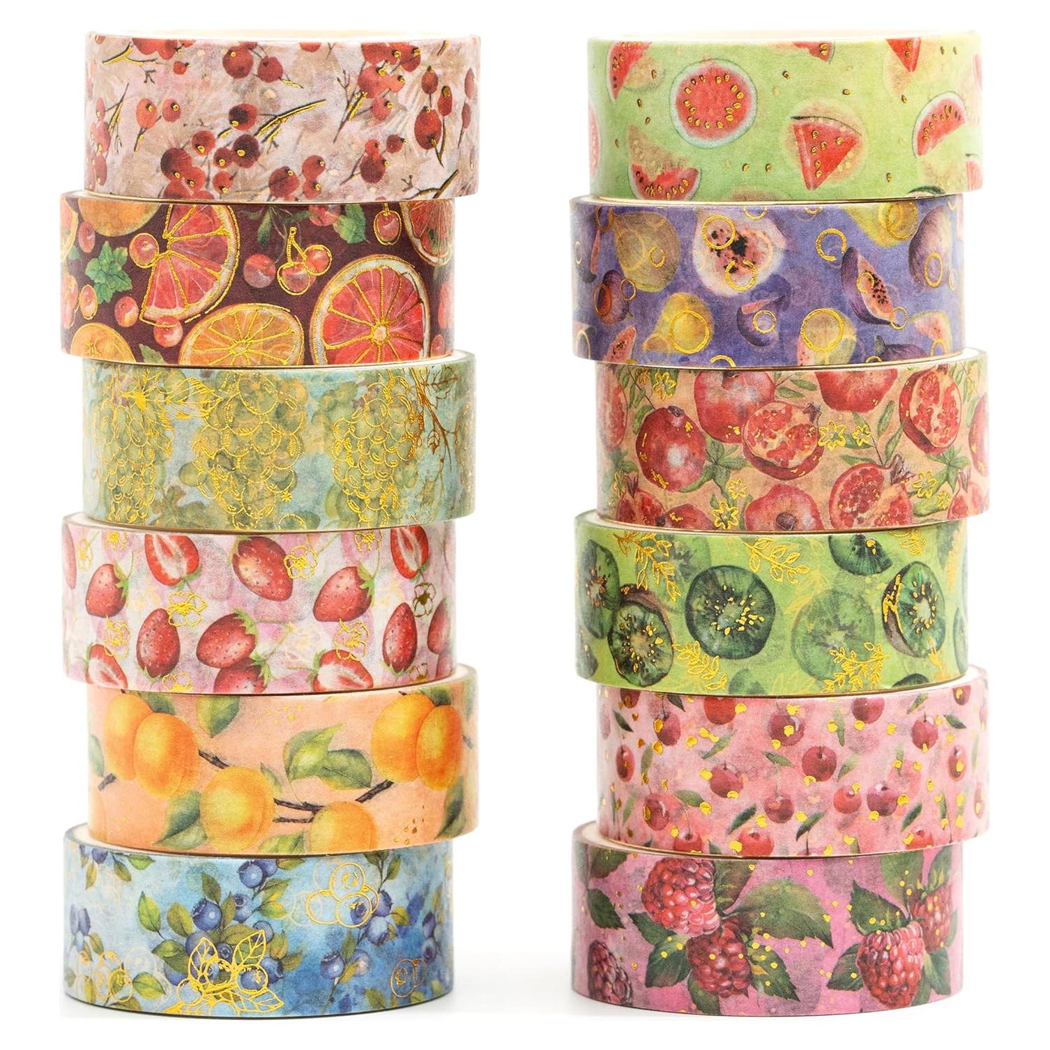 12 Rollos de Cinta Washi Songdao Fiesta de Frutas 2m x 15mm