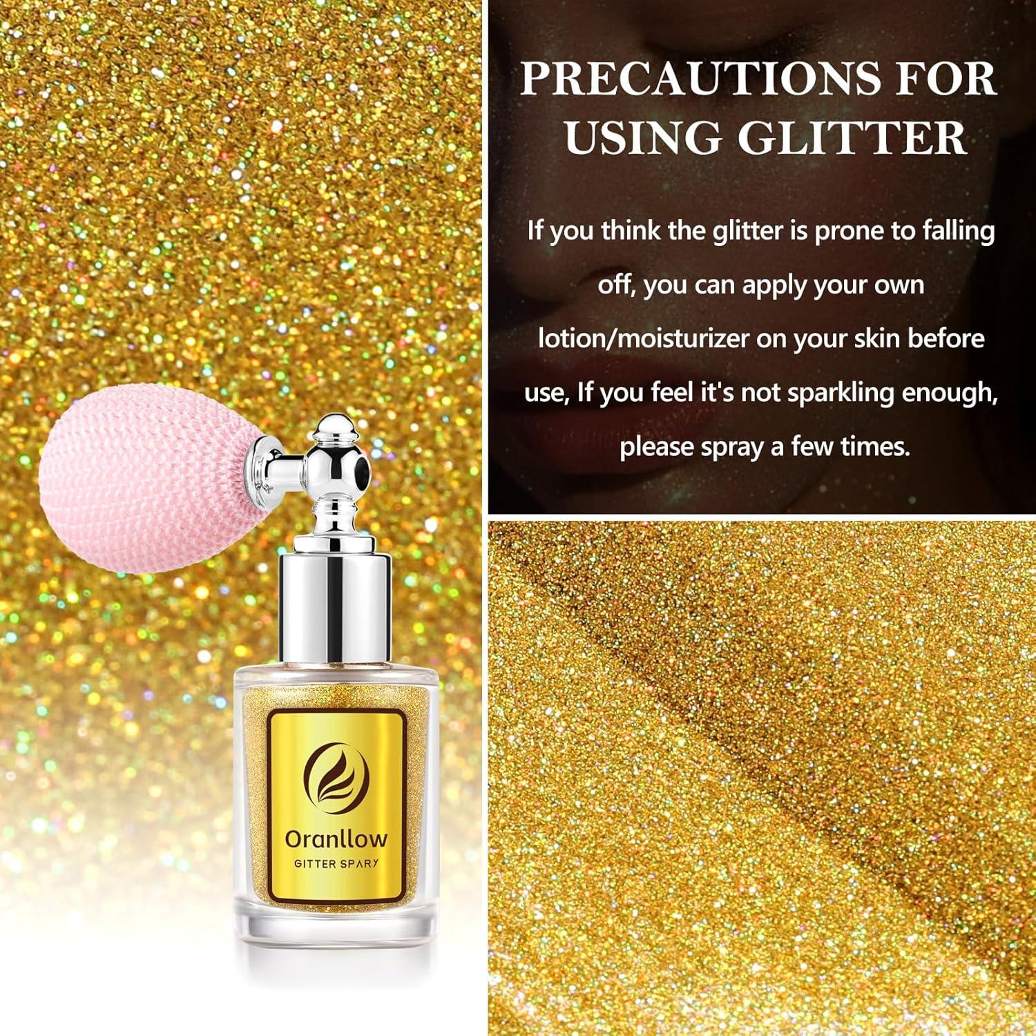 Spray de Brillo Corporal Holográfico Oranllow - 70.87g Oro