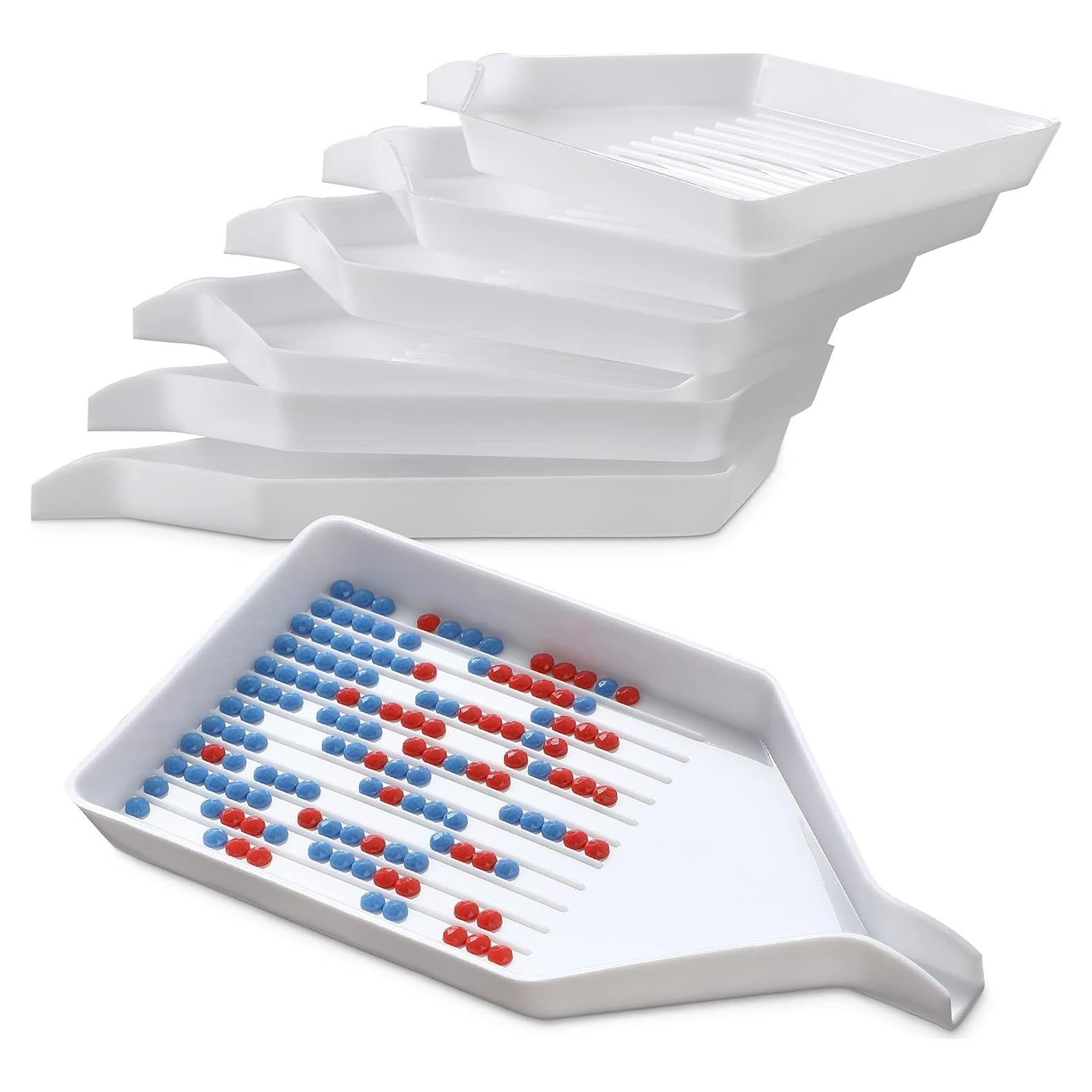 6 Bandejas de Clasificación de Perlas FEBSNOW 9.7x5.6 cm