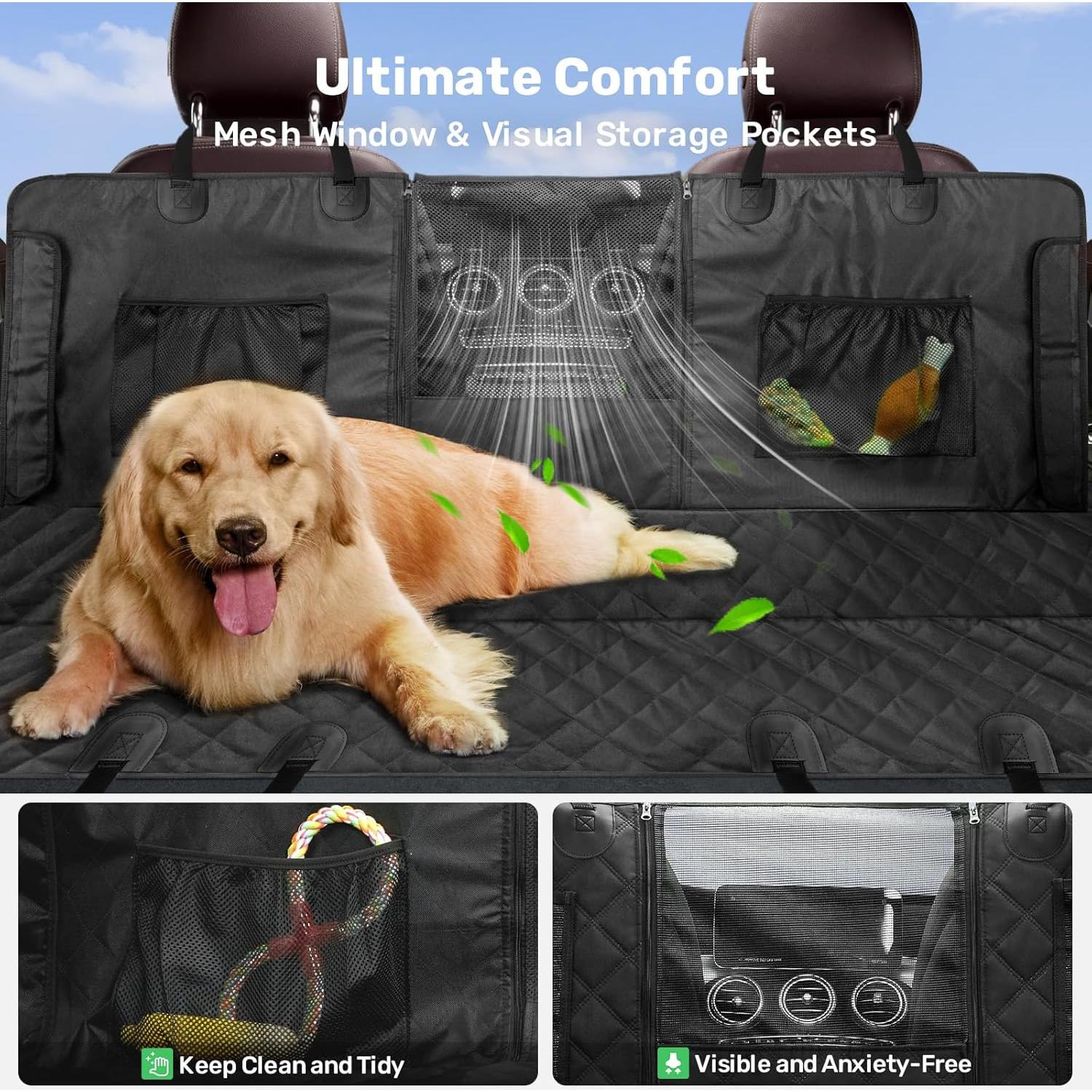 Cubierta de Asiento para Perros Zanch XL - 100% Impermeable Negro