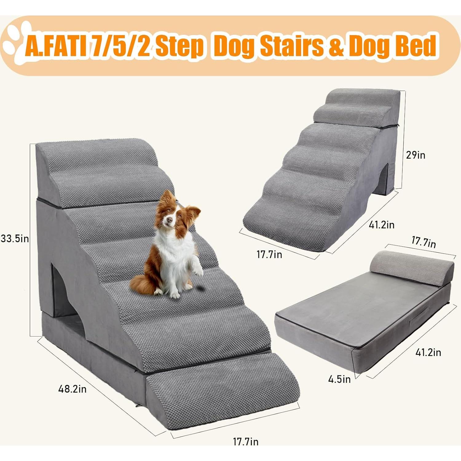 Escalera para Perros A.FATI 7 Niveles Antideslizante 86.4 cm