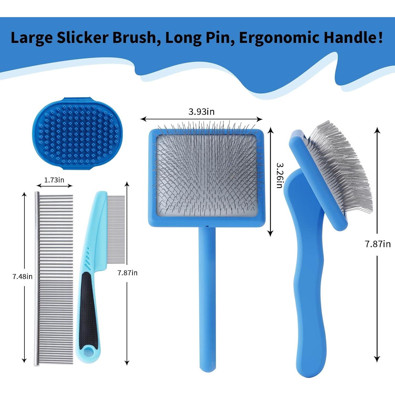 Cepillo Desenredante Ergonómico para Perros Werduoland Azul