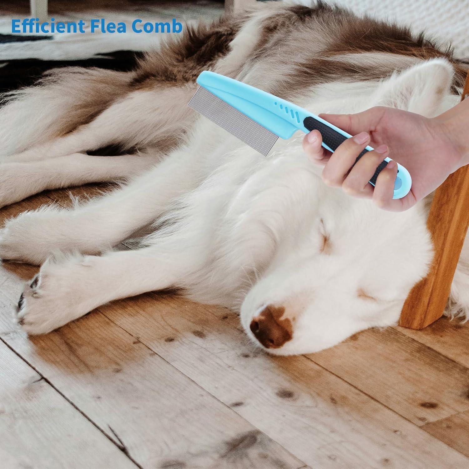 Cepillo Desenredante Ergonómico para Perros Werduoland Azul