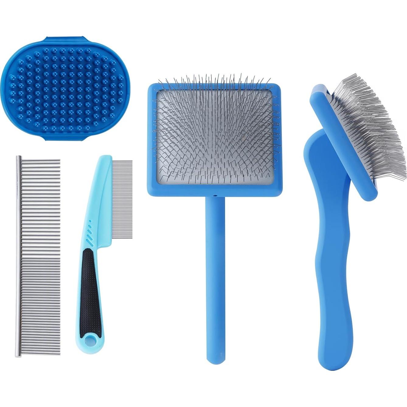 Cepillo Desenredante Ergonómico para Perros Werduoland Azul