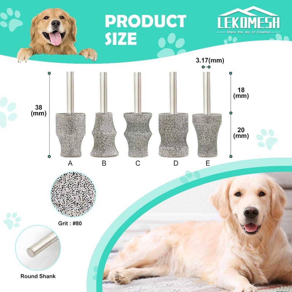 Muelas de Amolar para Uñas de Perro LEKOMESH 2pcs 3.175mm