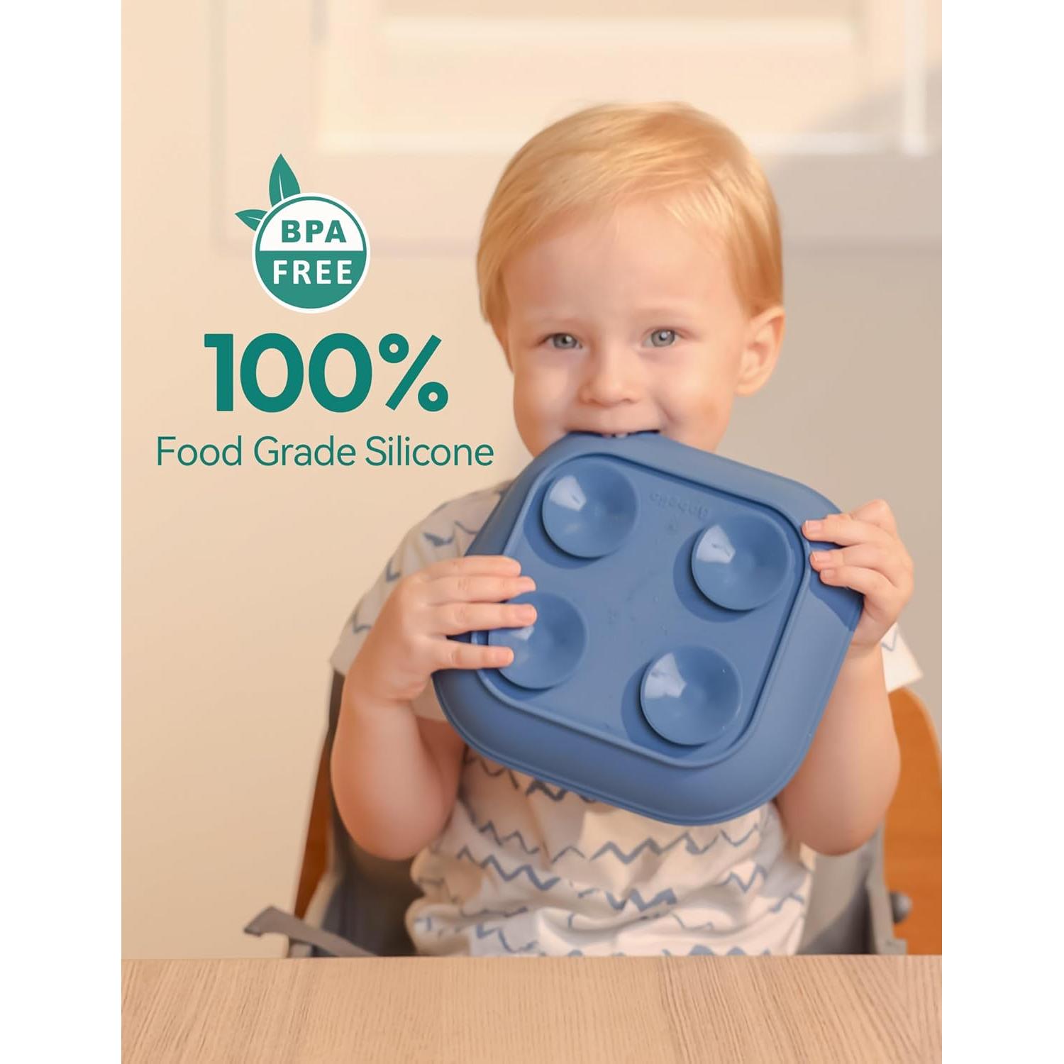 Platos de Succión BABELIO para Bebé 100% Silicona 3 Unidades