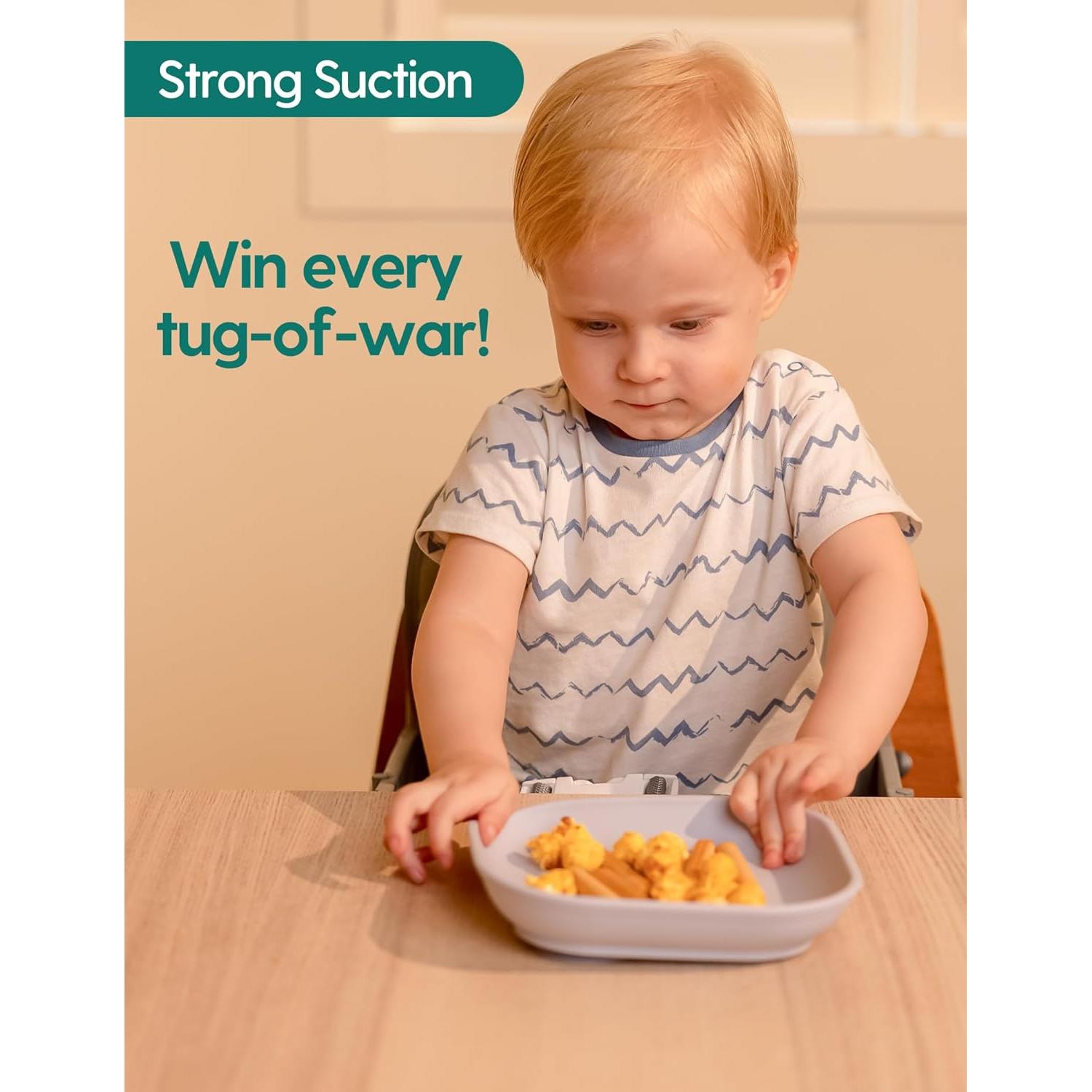 Platos de Succión BABELIO para Bebé 100% Silicona 3 Unidades