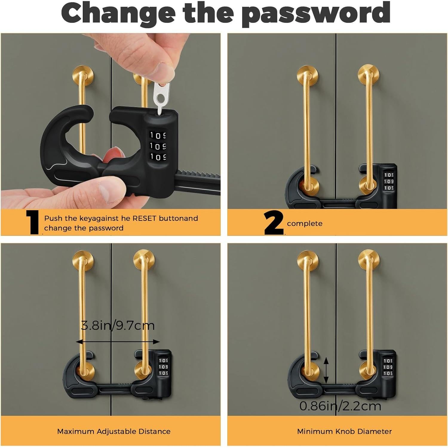 4 Cerraduras de Gabinete de Seguridad HoneSecur para Niños